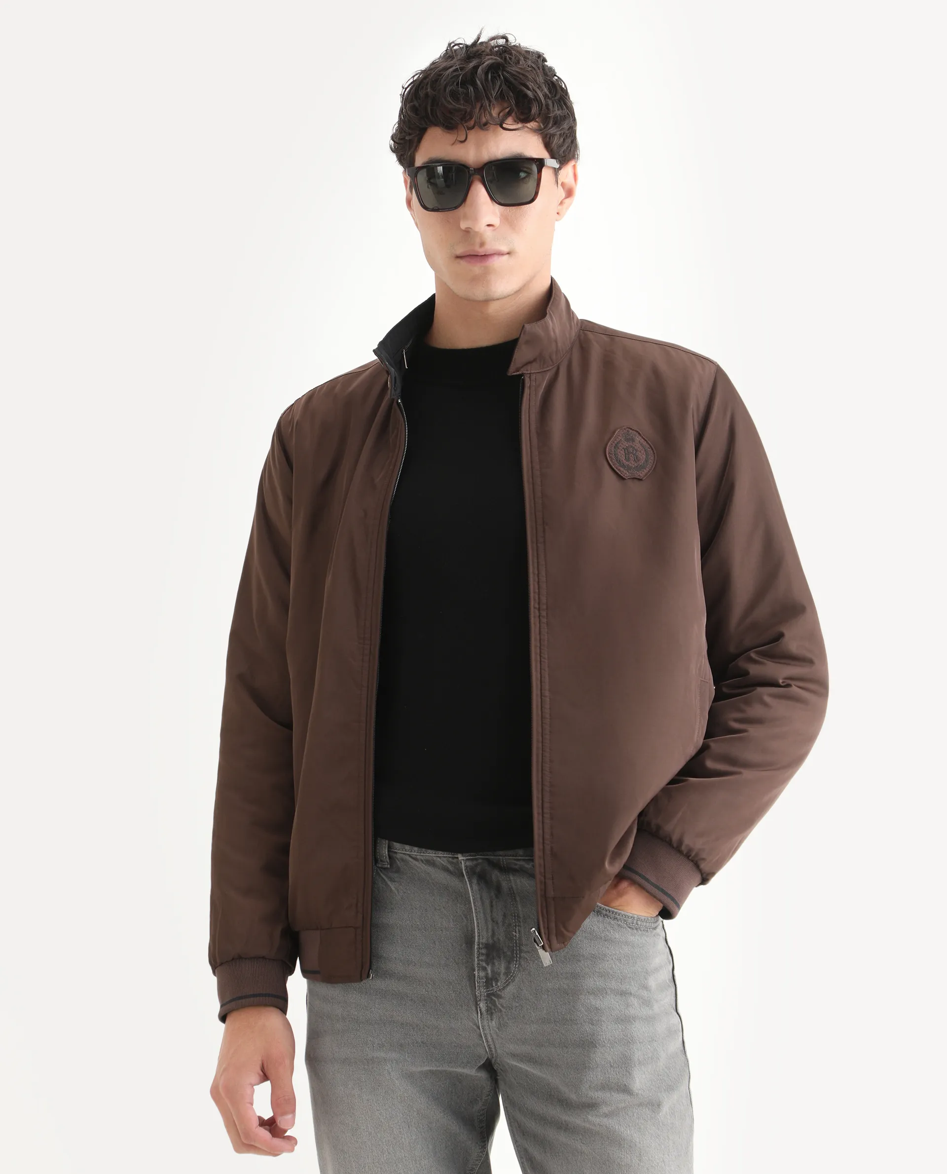 Rare Rabbit Men's Royban-25 Black Polyester Plain Regular Fit Full Sleeve High Neck Jacket - Image 7