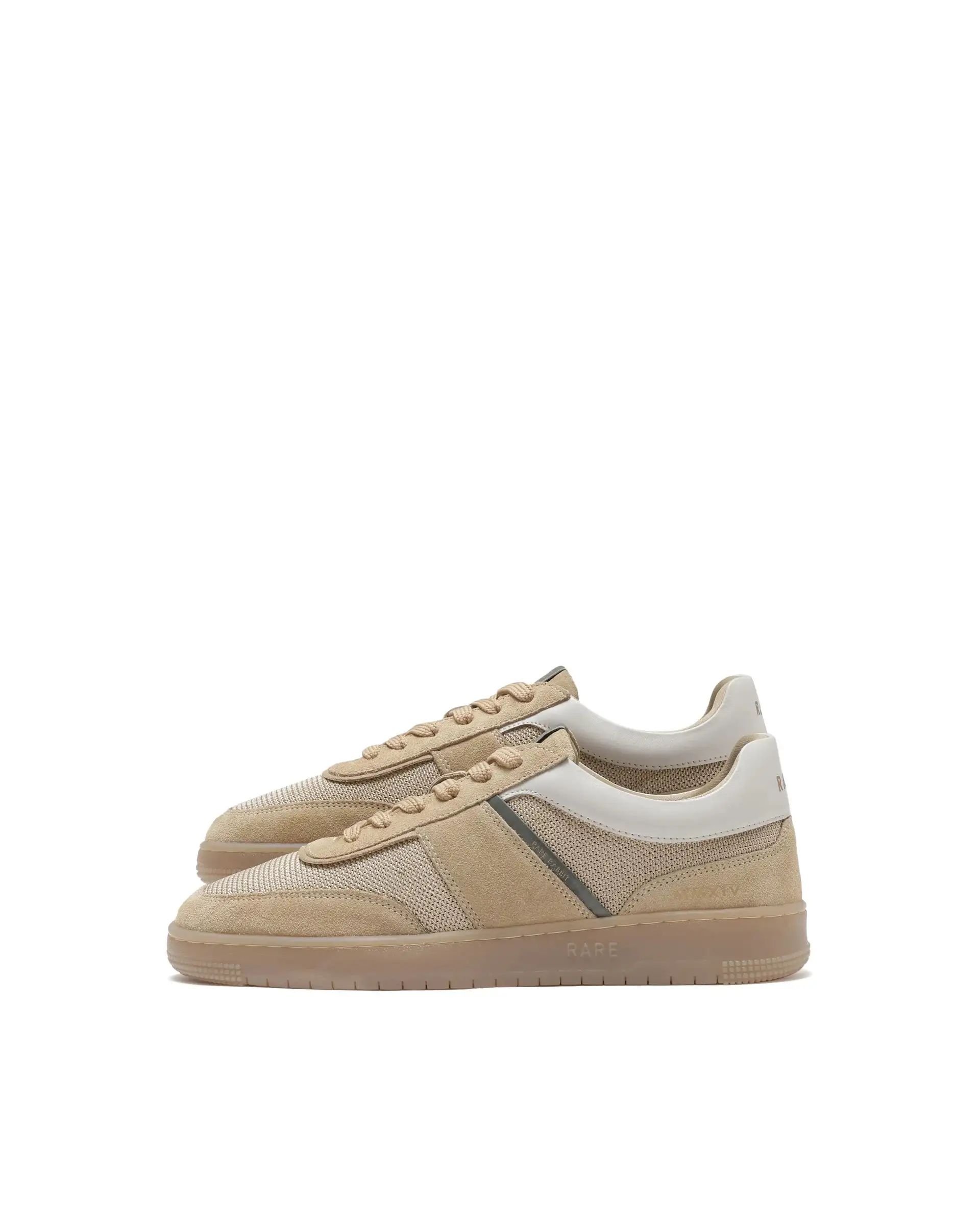 Rare Rabbit Men's Rubio Beige Premium Suede, Leather And Mesh Upper Round Toe Low-Top Lace-Up Sneaker Shoes - Image 6