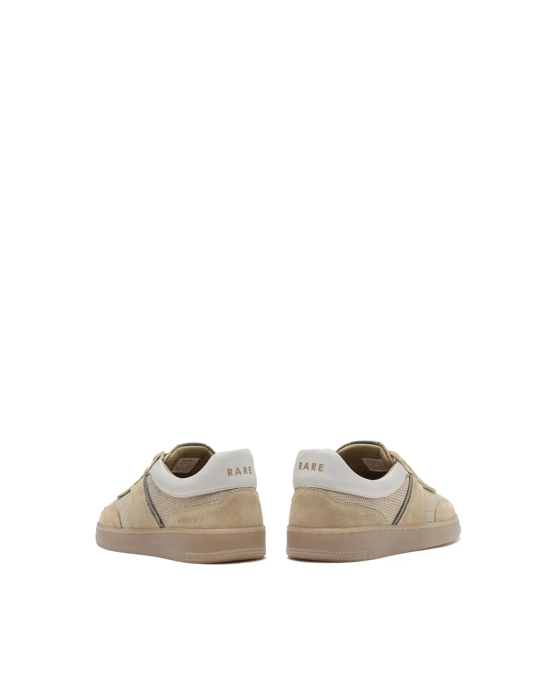 Rare Rabbit Men's Rubio Beige Premium Suede, Leather And Mesh Upper Round Toe Low-Top Lace-Up Sneaker Shoes - Image 8