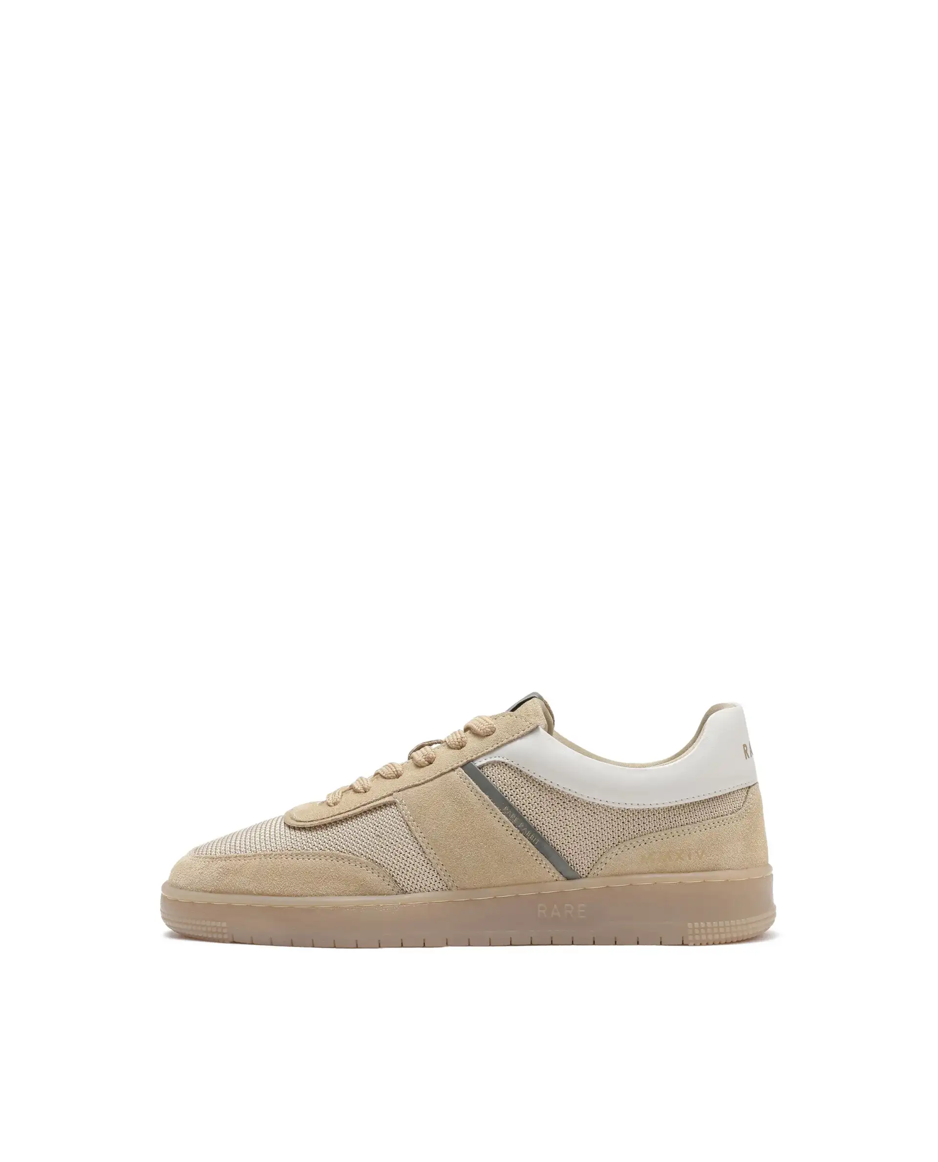 Rare Rabbit Men's Rubio Beige Premium Suede, Leather And Mesh Upper Round Toe Low-Top Lace-Up Sneaker Shoes - Image 9