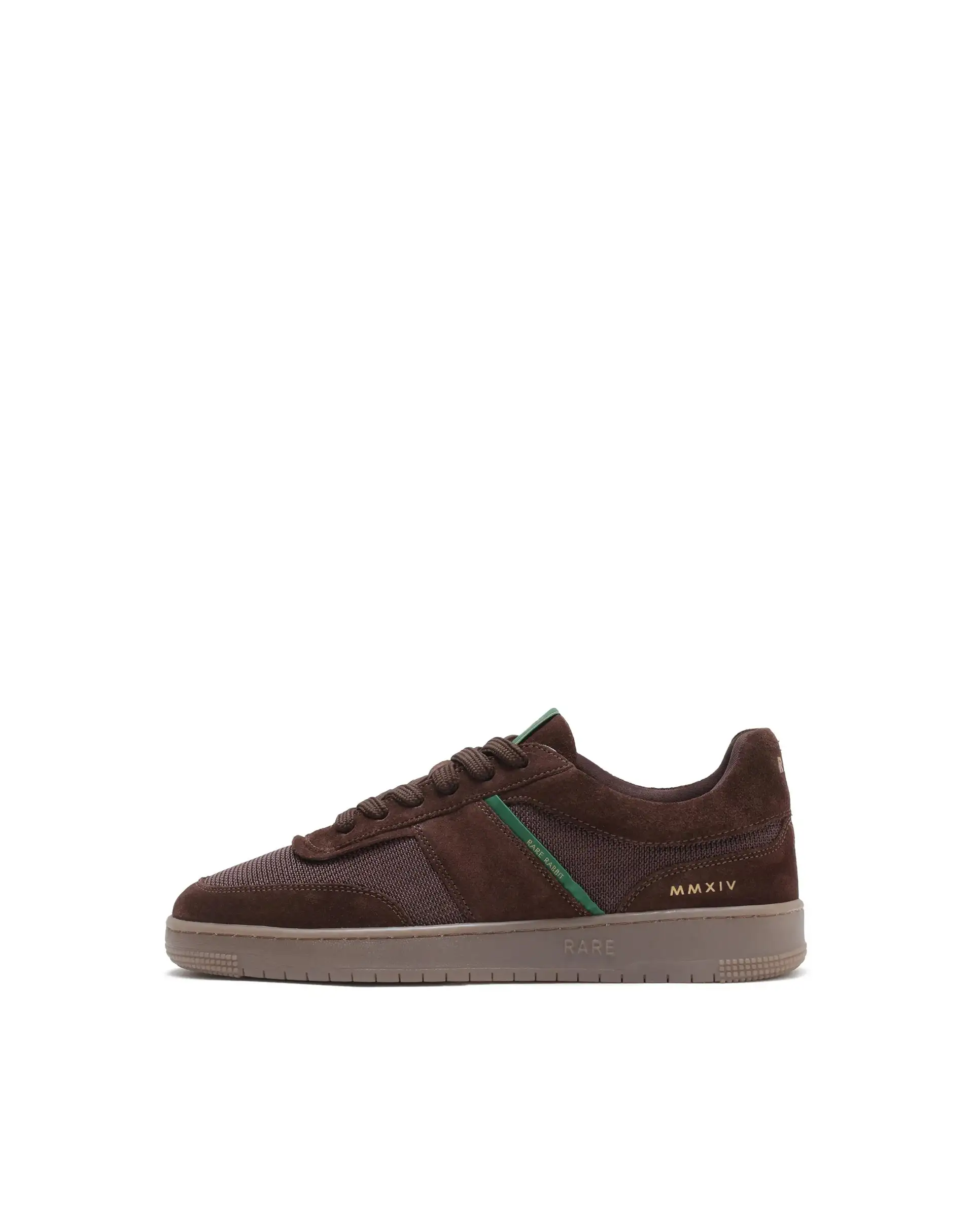 Rare Rabbit Men's Rubio Dark Brown Premium Suede, Leather And Mesh Upper Round Toe Low-Top Lace-Up Sneaker Shoes