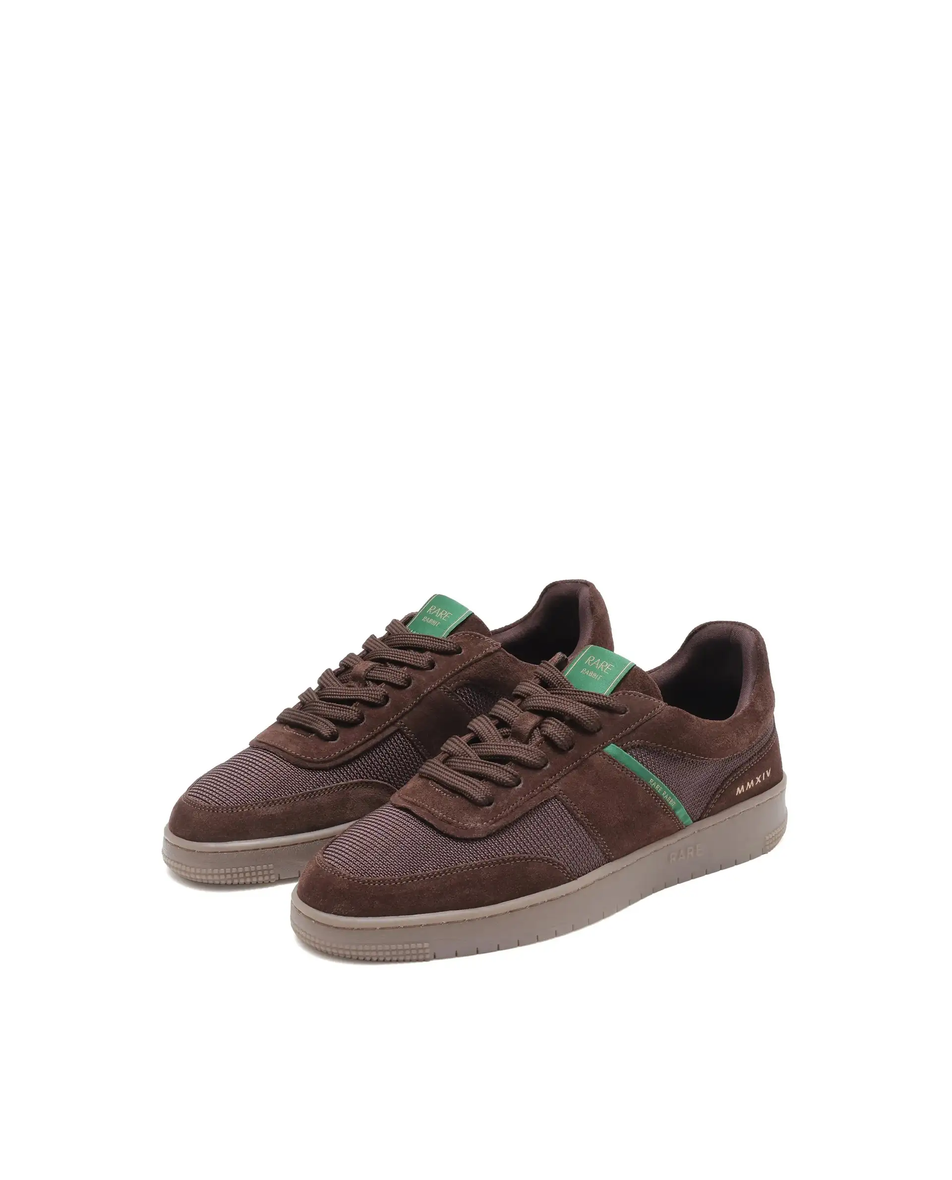 Rare Rabbit Men's Rubio Dark Brown Premium Suede, Leather And Mesh Upper Round Toe Low-Top Lace-Up Sneaker Shoes - Image 3
