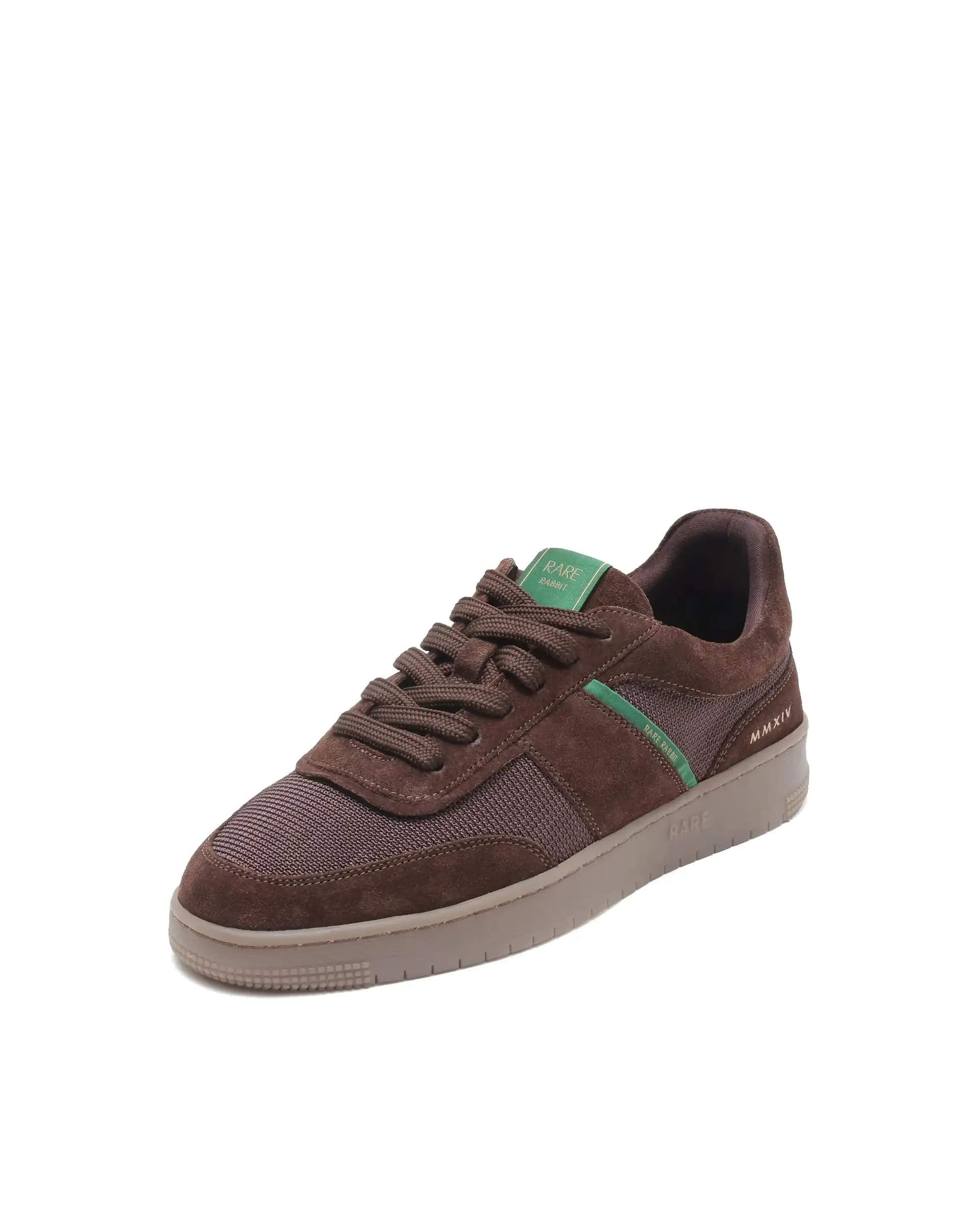 Rare Rabbit Men's Rubio Dark Brown Premium Suede, Leather And Mesh Upper Round Toe Low-Top Lace-Up Sneaker Shoes - Image 5