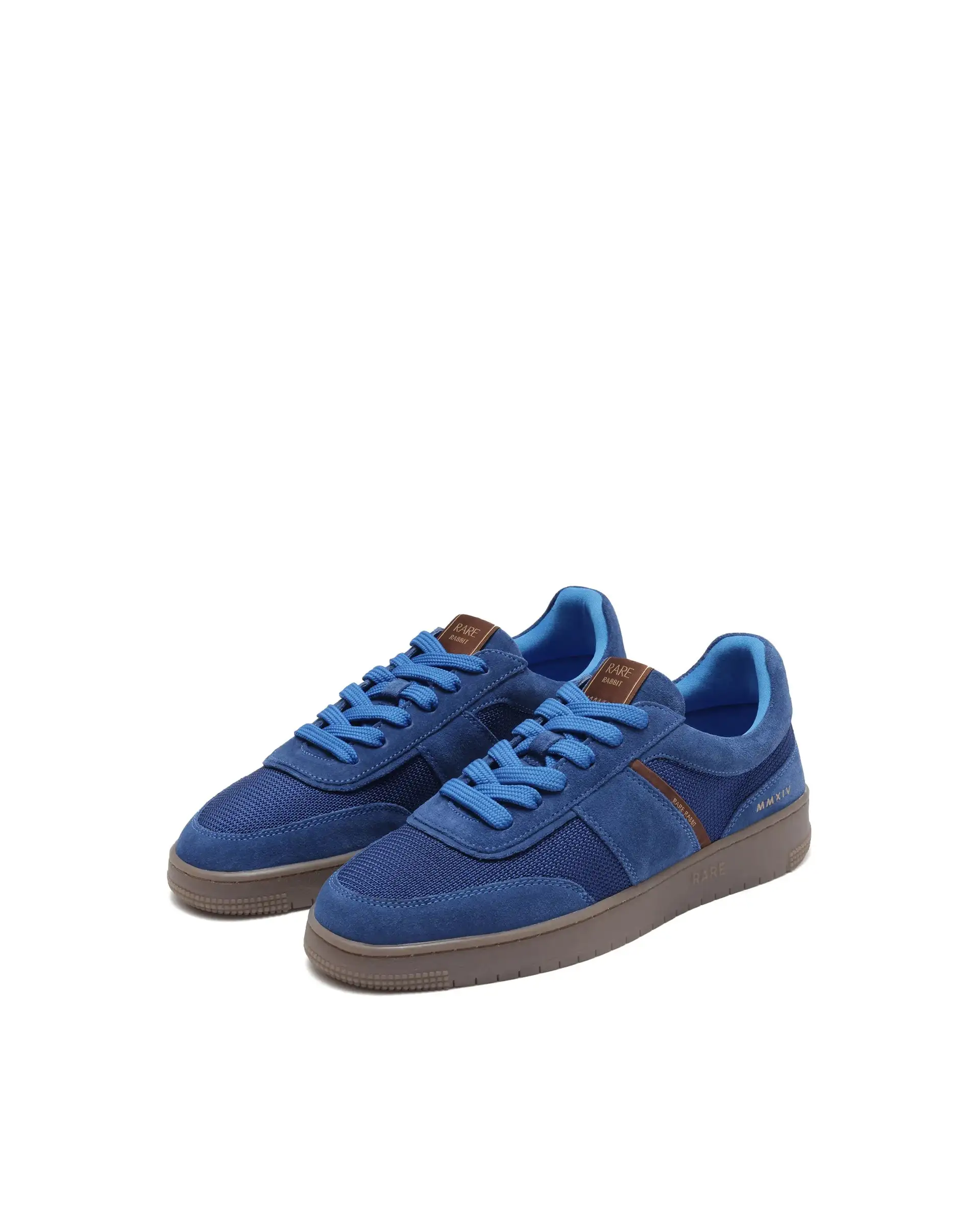 Rare Rabbit Men's Rubio Dark Navy Premium Suede And Mesh Upper Round Toe Low-Top Lace-Up Sneaker Shoes - Image 3