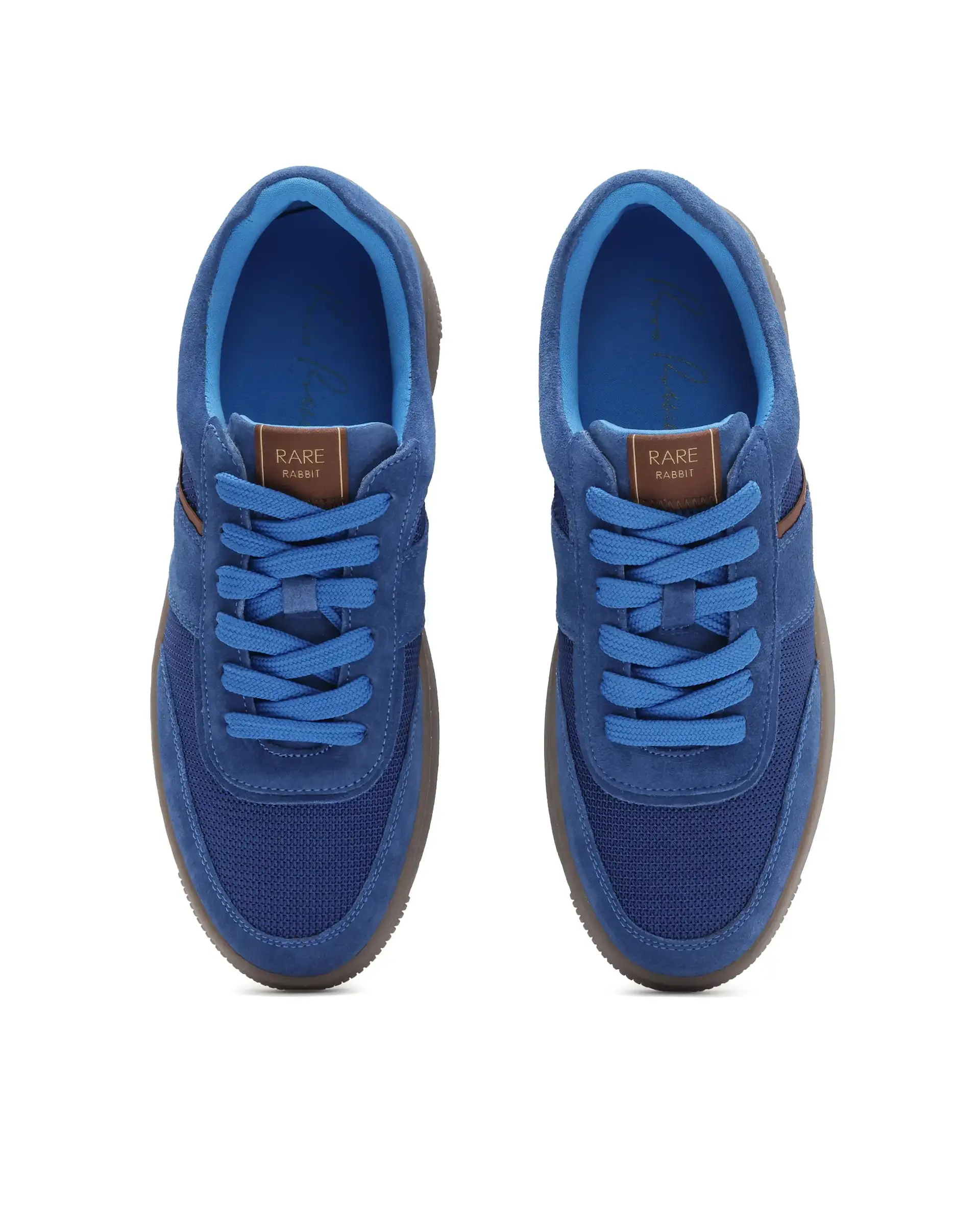 Rare Rabbit Men's Rubio Dark Navy Premium Suede And Mesh Upper Round Toe Low-Top Lace-Up Sneaker Shoes - Image 7