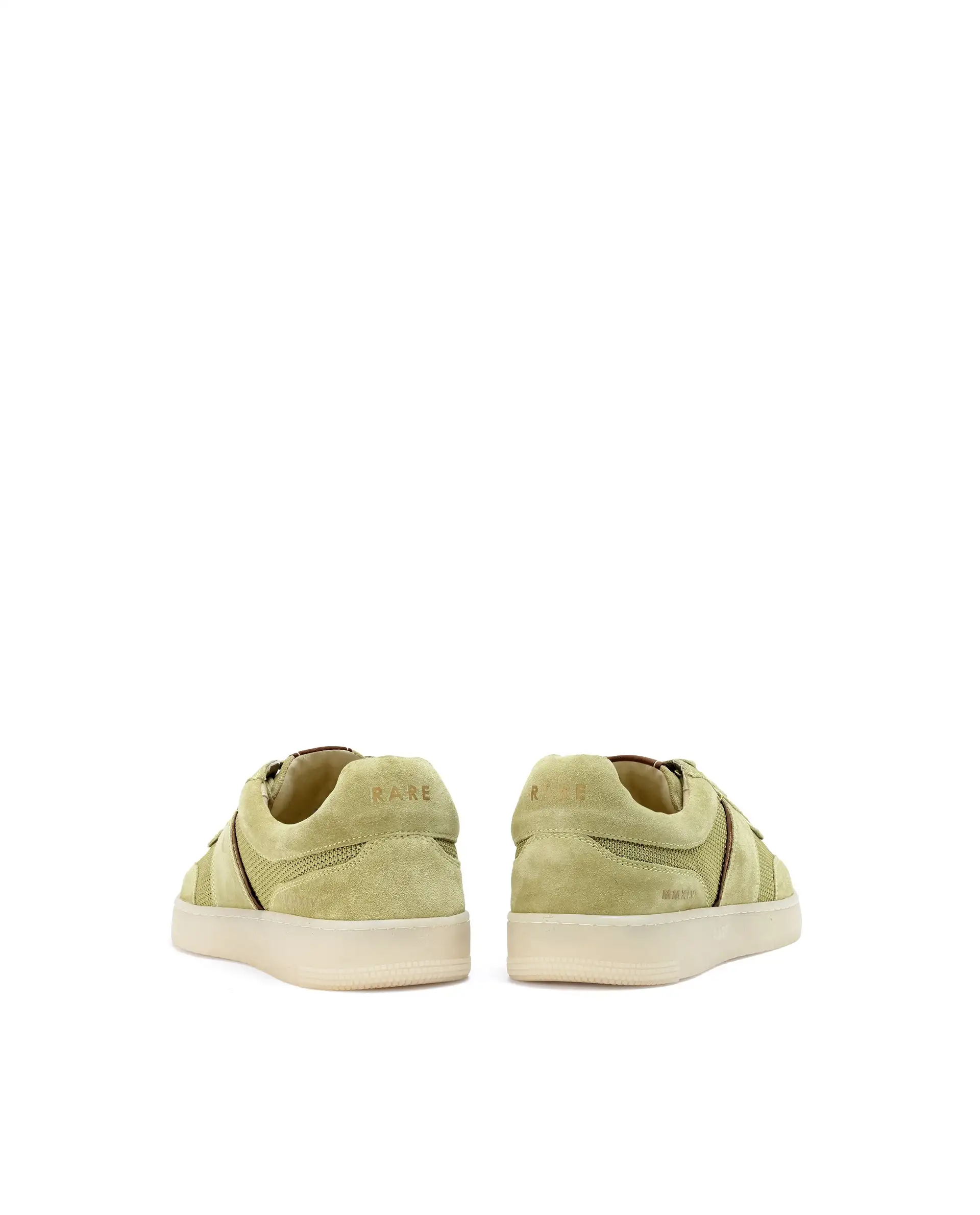 Rare Rabbit Men's Rubio Pastel Green Premium Suede, Leather And Mesh Upper Round Toe Low-Top Lace-Up Sneaker Shoes - Image 6