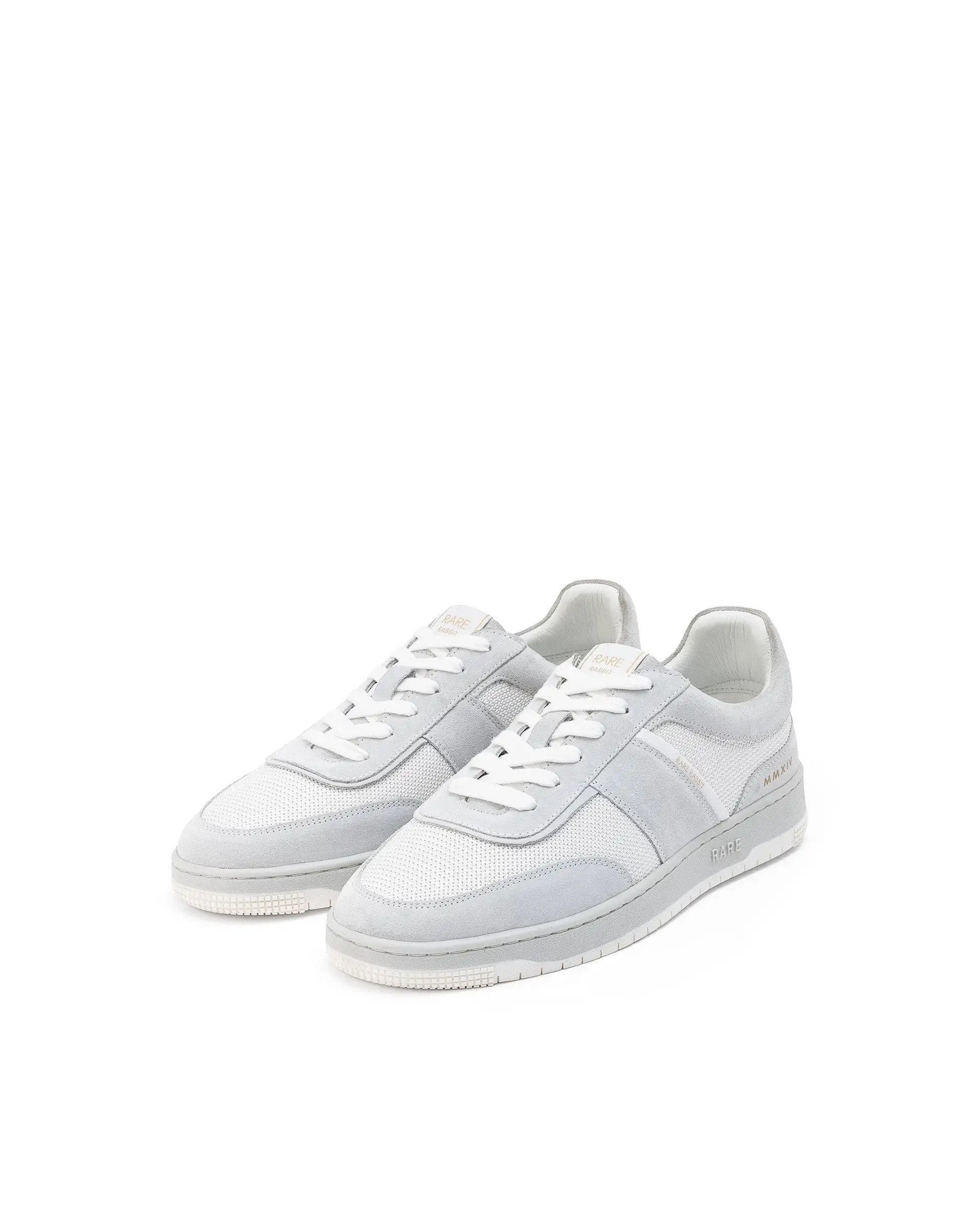 Rare Rabbit Men's Rubio White Premium Suede And Mesh Upper Round Toe Low-Top Lace-Up Sneaker Shoes - Image 3