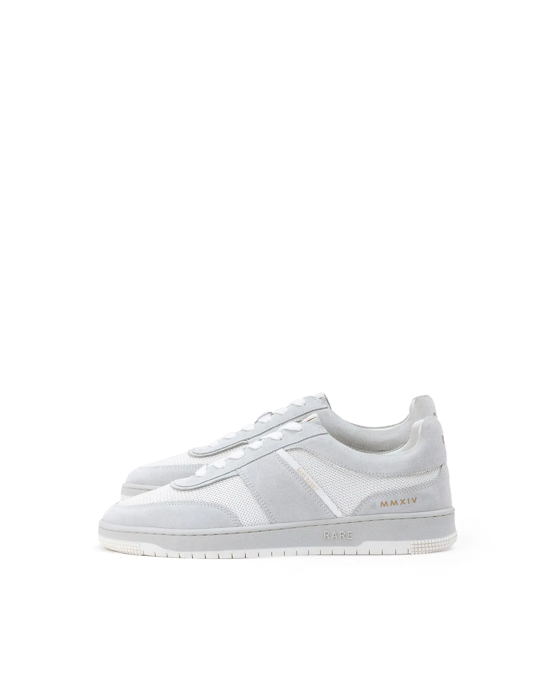 Rare Rabbit Men's Rubio White Premium Suede And Mesh Upper Round Toe Low-Top Lace-Up Sneaker Shoes - Image 5