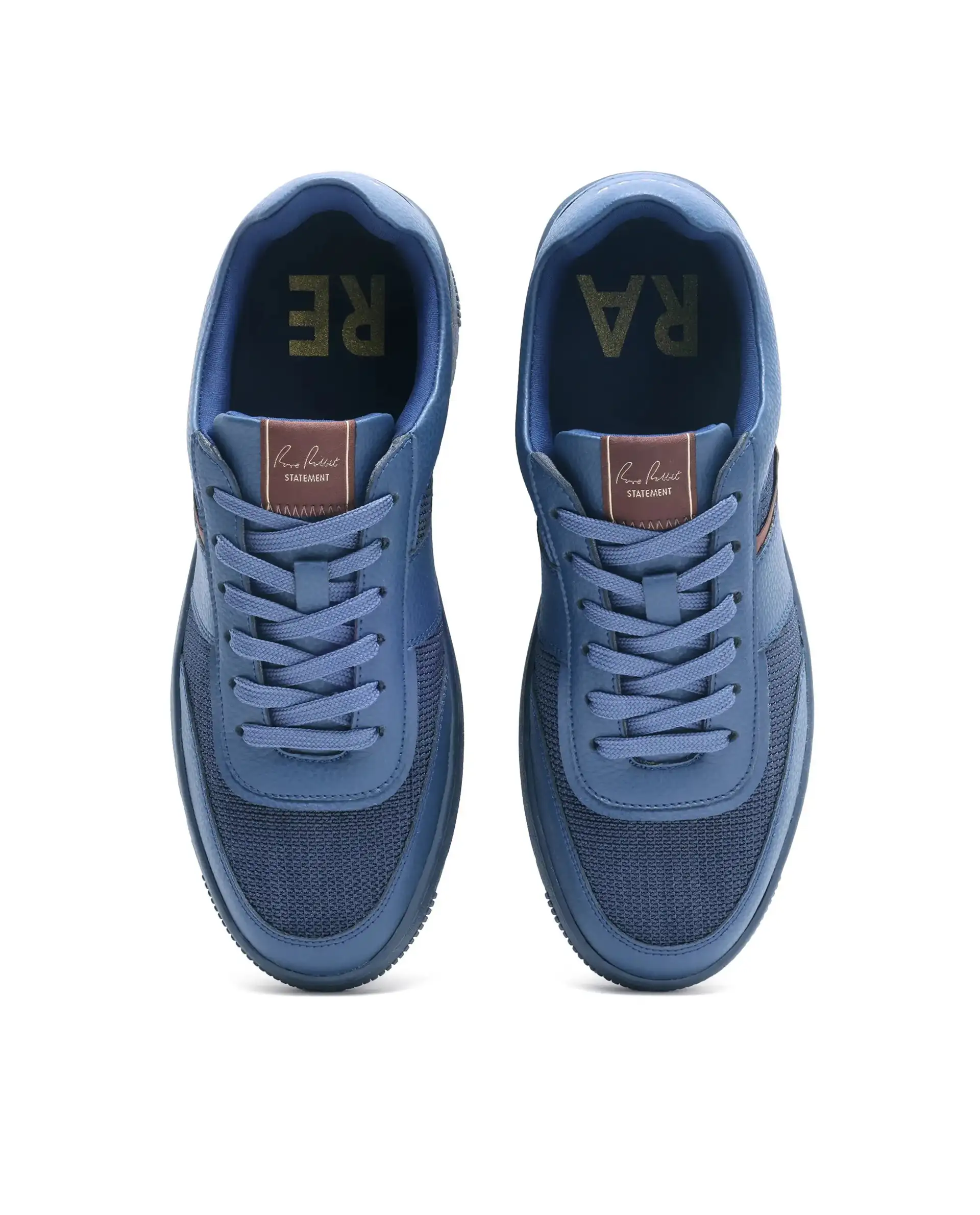 Rare Rabbit Men's Rubo Navy Micro Leather Sneaker - Image 4
