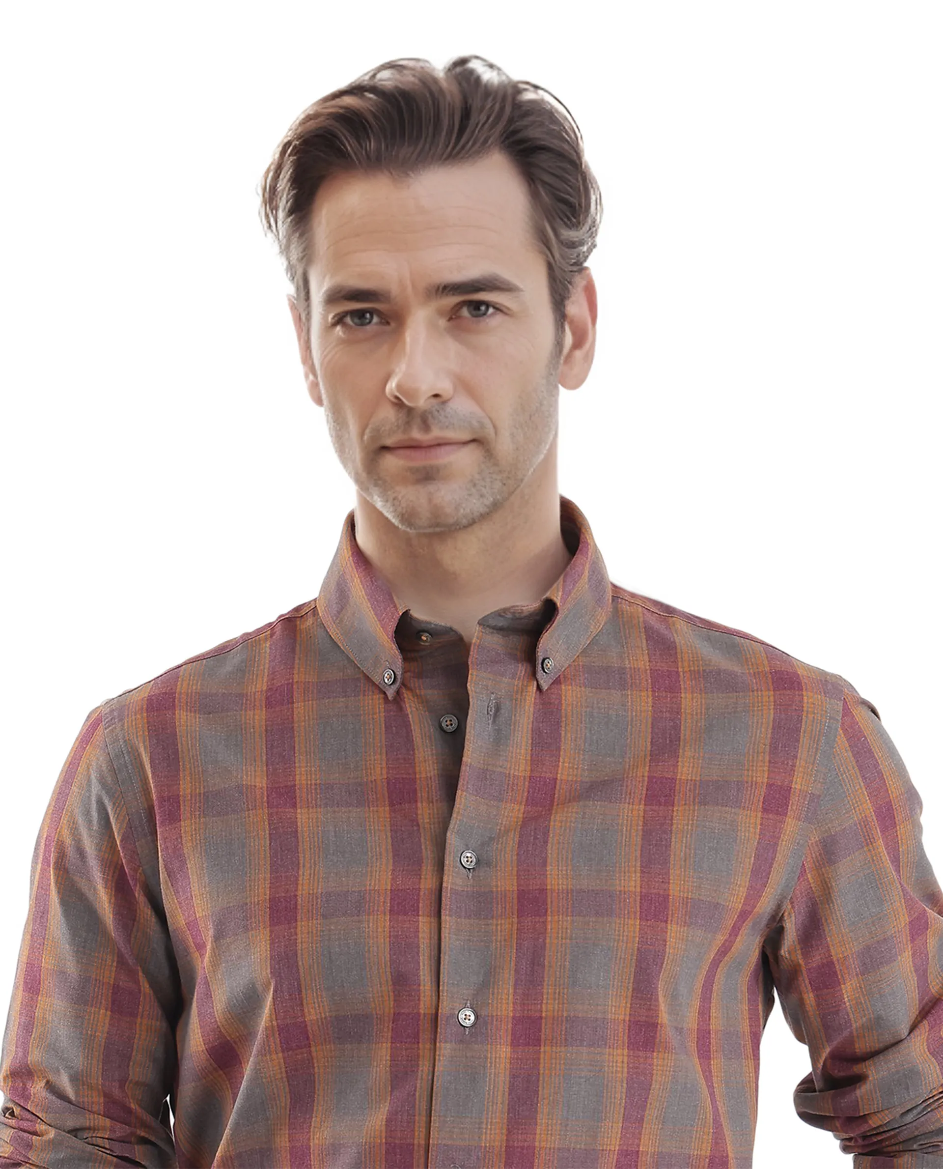 Rare Rabbit Men's Rudo Dark Grey Cotton Checked Print Regular Fit Full Sleeve Collared Shirt - Image 8