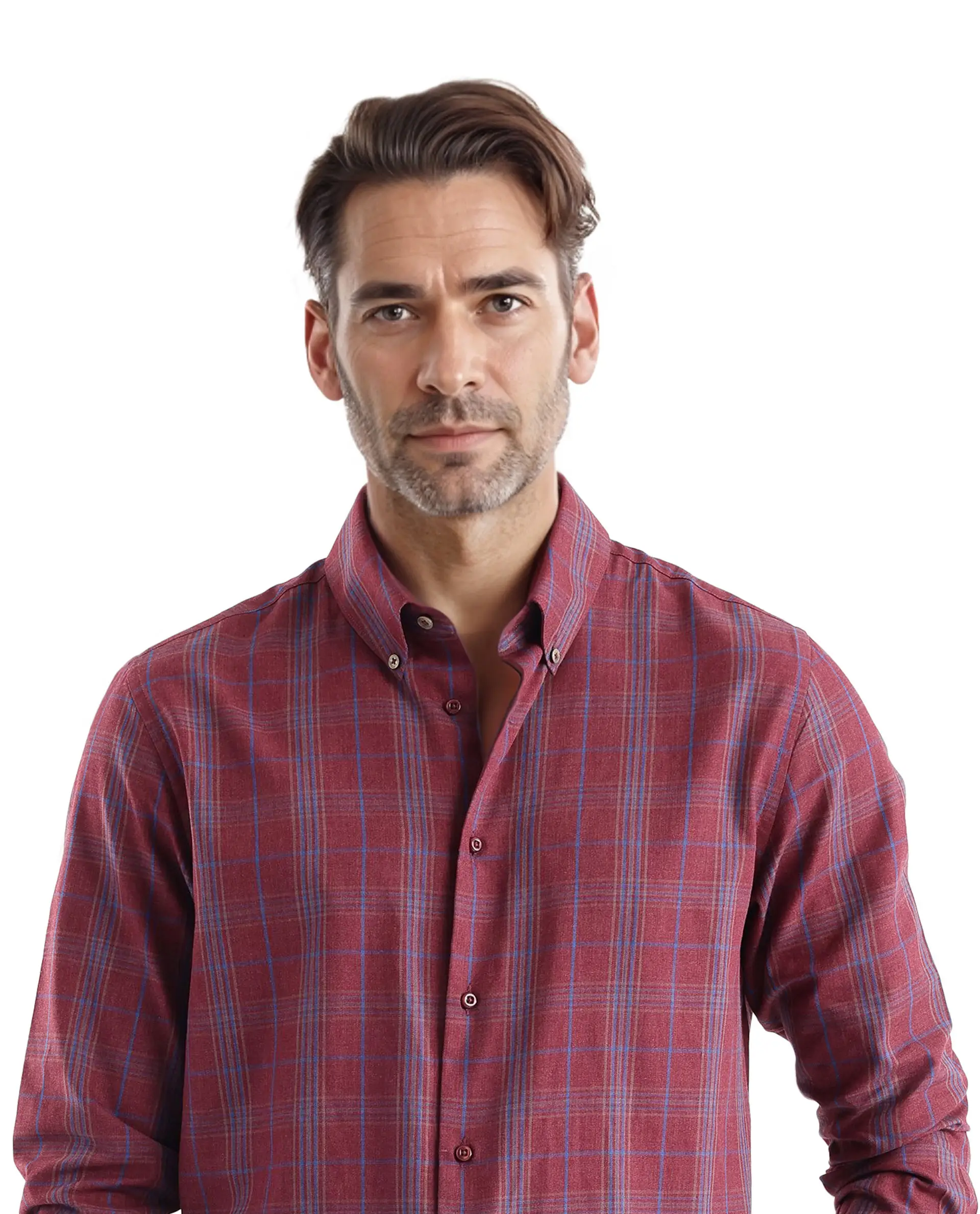 Rare Rabbit Men's Rudo Dark Red Cotton Checked Print Regular Fit Full Sleeve Collared Shirt - Image 7