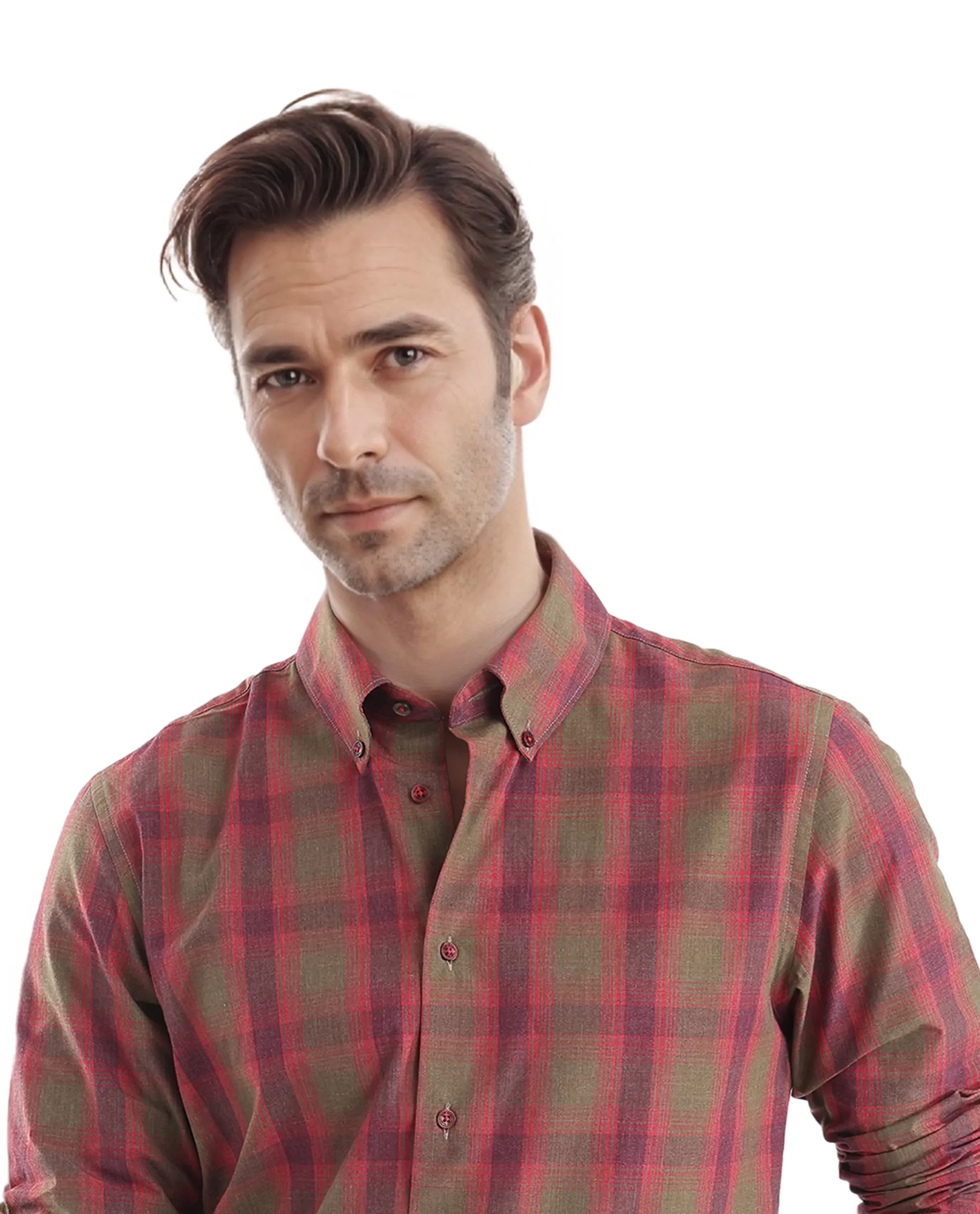 Rare Rabbit Men's Rudo Red Cotton Checked Print Regular Fit Full Sleeve Collared Shirt - Image 8