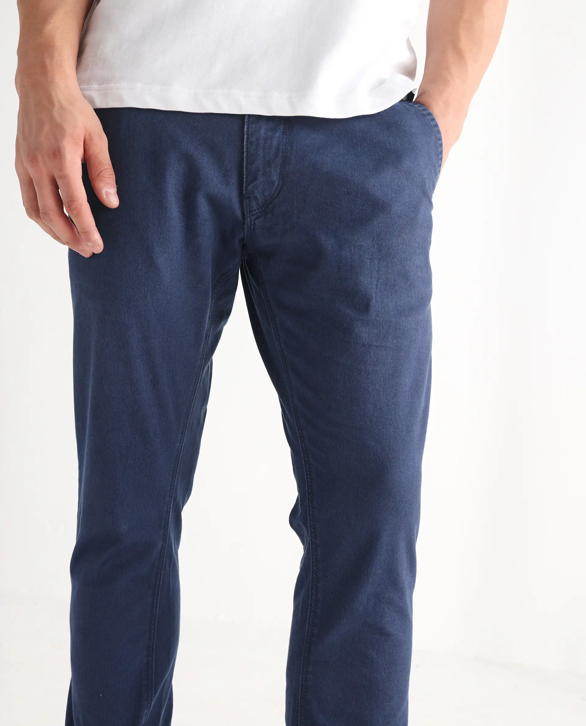 Rare Rabbit Men's Ruiz Blue Cotton Plain Hawk Slim Fit Jeans - Image 2