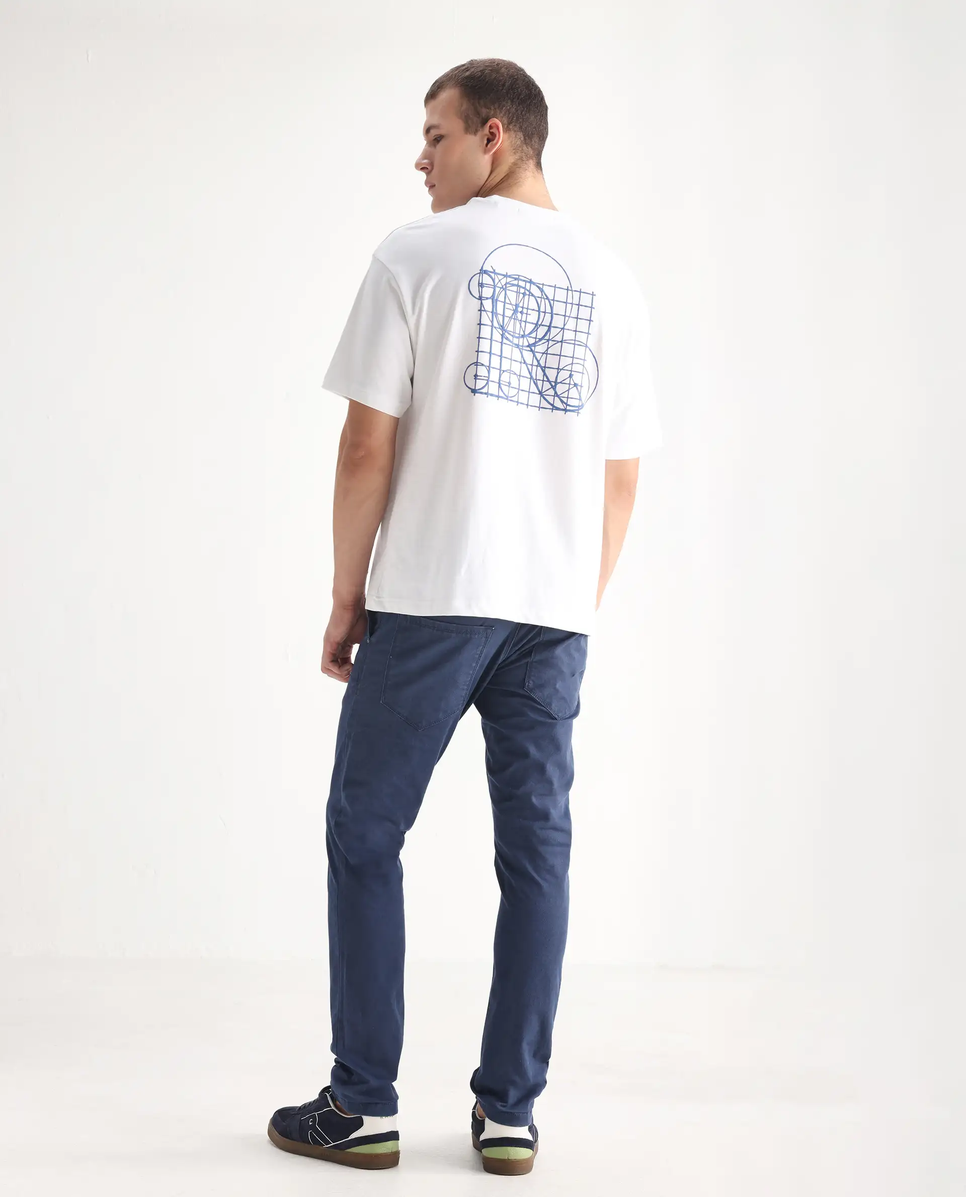 Rare Rabbit Men's Ruiz Blue Cotton Plain Hawk Slim Fit Jeans - Image 8