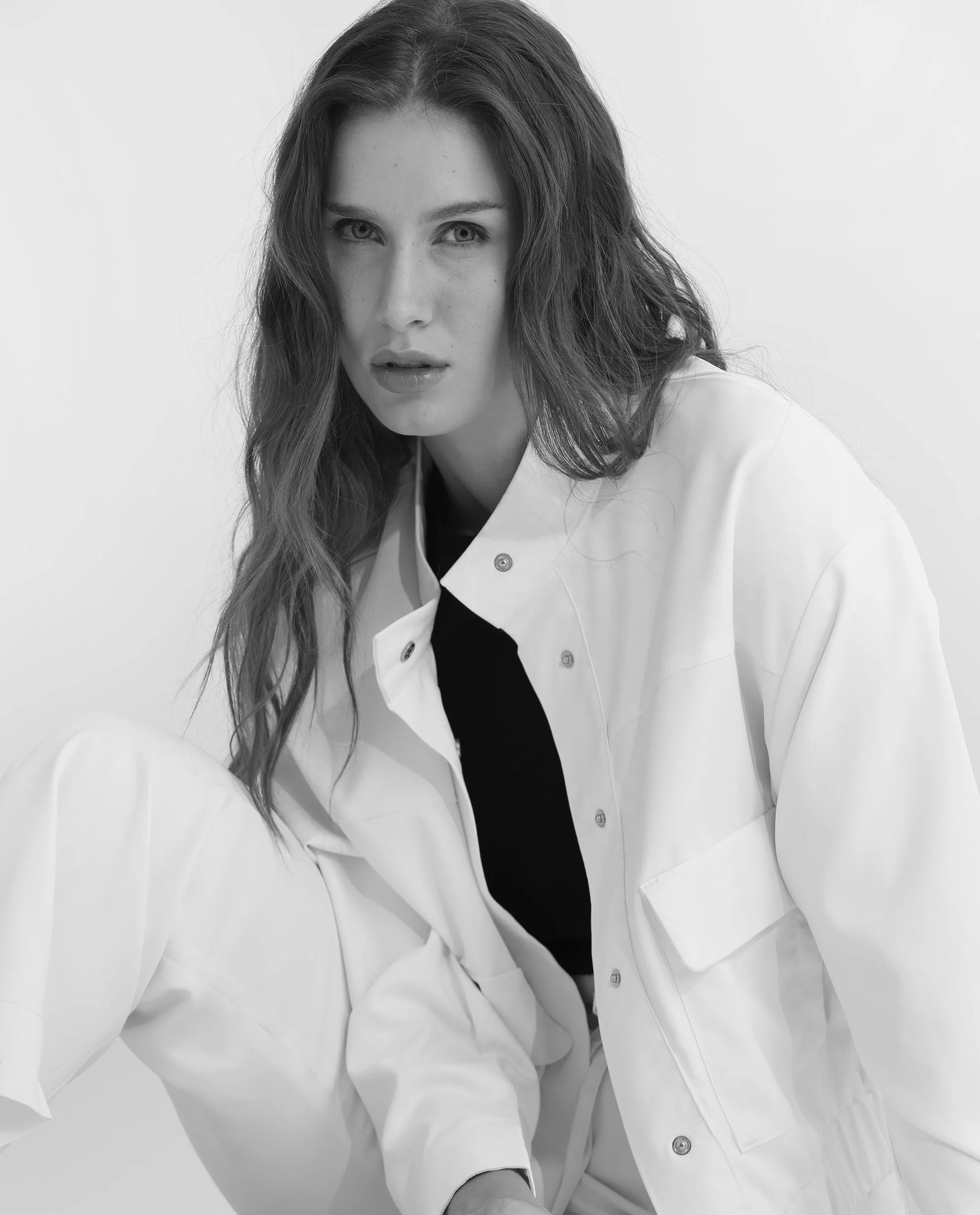 Rareism Women's Ruks Off White Polyester High Neck Plain Regular Fit Jacket - Image 5