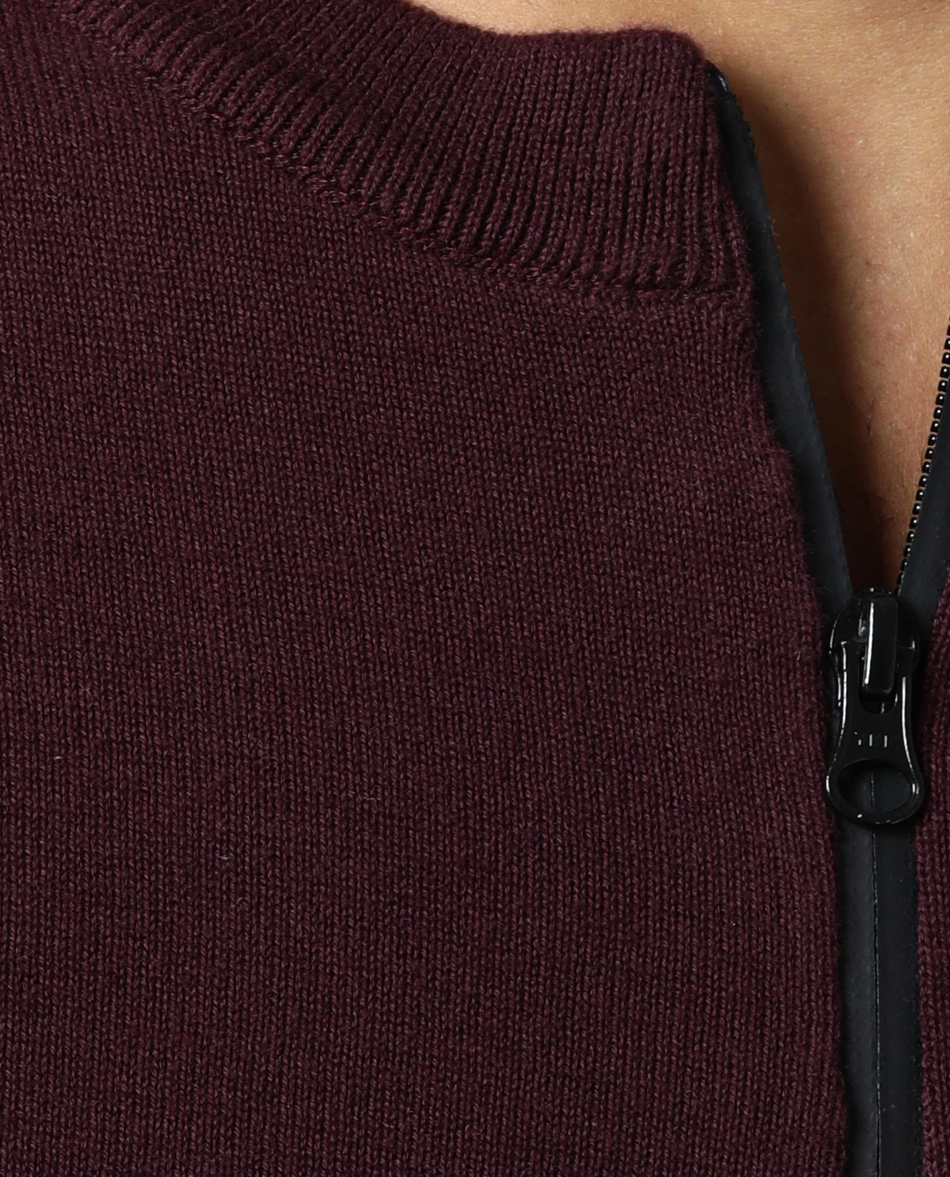 Rare Rabbit Men's Rumble Maroon Cotton Plain Regular Fit Full Sleeve Crew Neck Sweater - Image 6