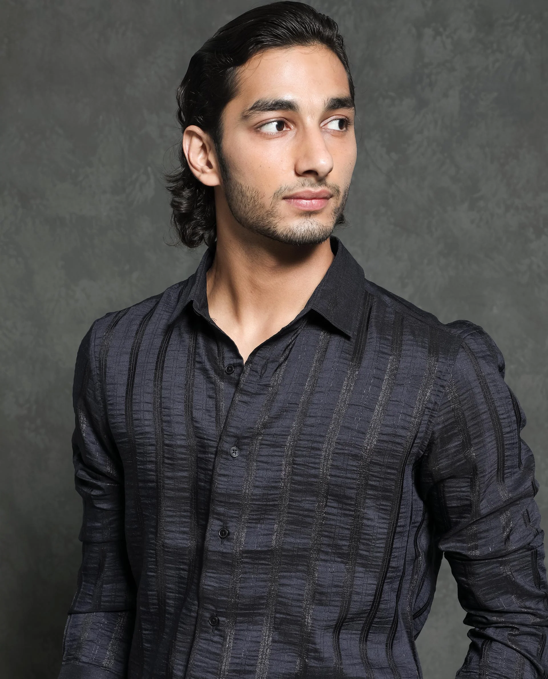 Rare Rabbit Men's Runek Black Cotton Striped Print Regular Fit Full Sleeve Collared Shirt - Image 4