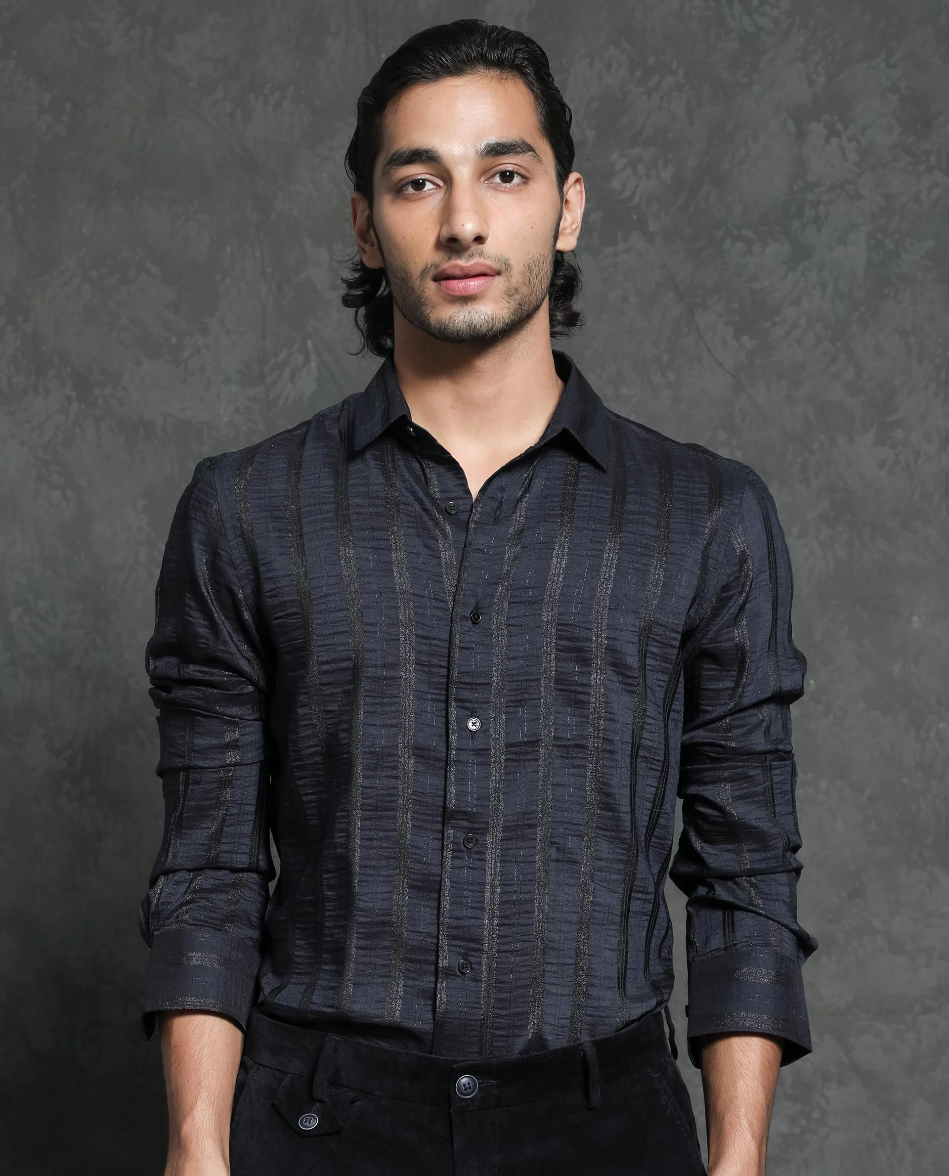 Rare Rabbit Men's Runek Black Cotton Striped Print Regular Fit Full Sleeve Collared Shirt - Image 7