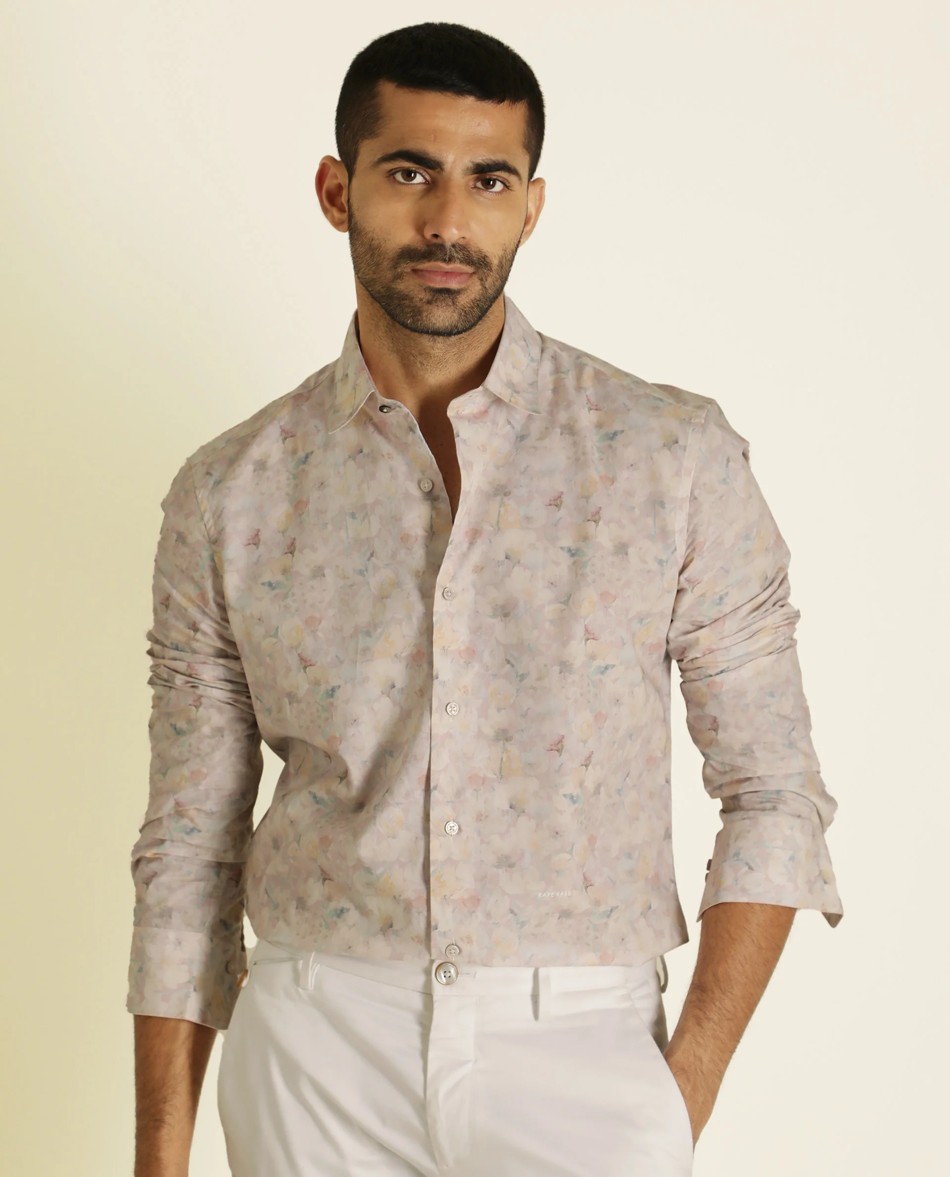 Rare Rabbit Men's Rush Pink Cotton Floral Print Regular Fit Full Sleeve Collared Shirt - Image 4