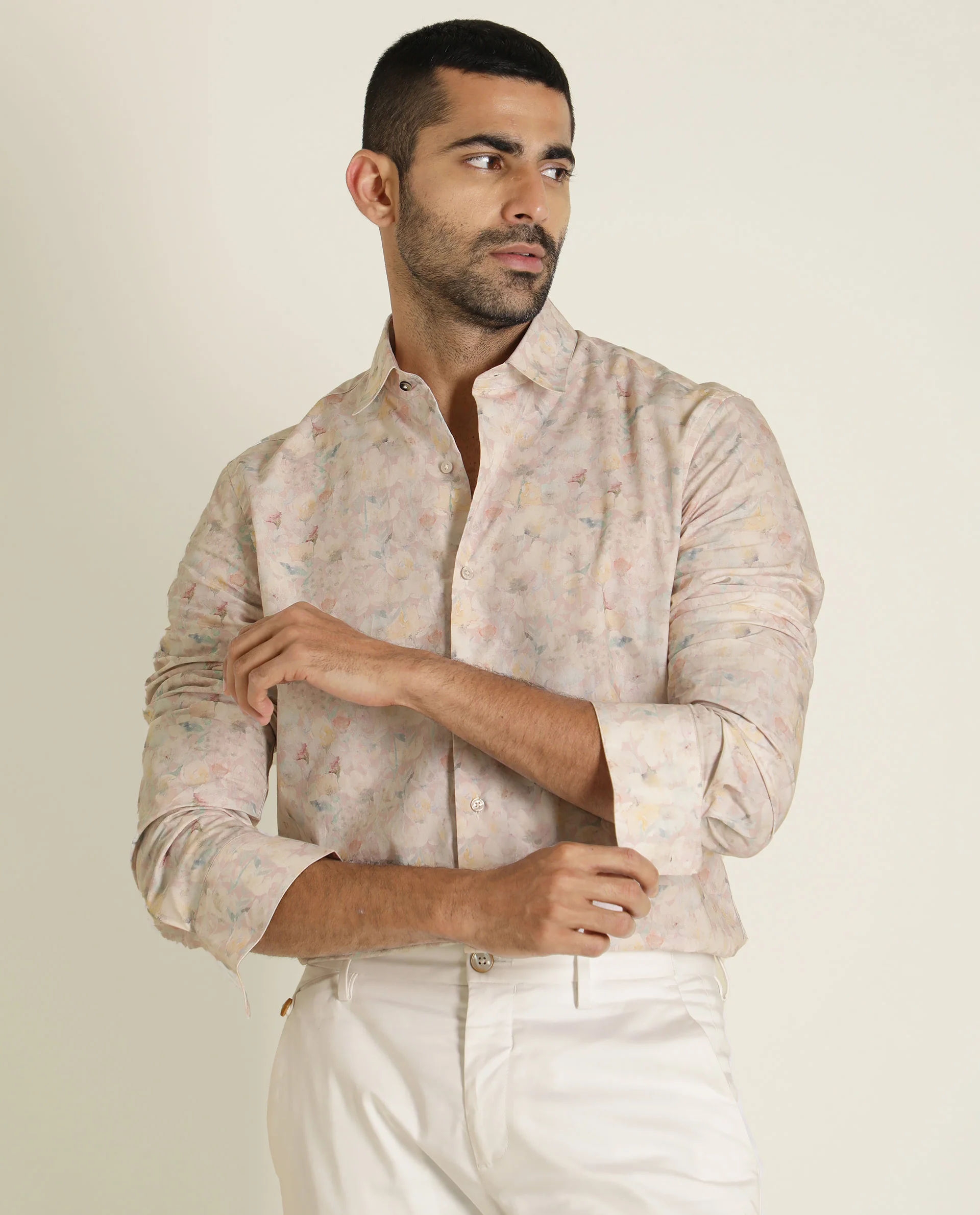 Rare Rabbit Men's Rush Pink Cotton Floral Print Regular Fit Full Sleeve Collared Shirt - Image 5