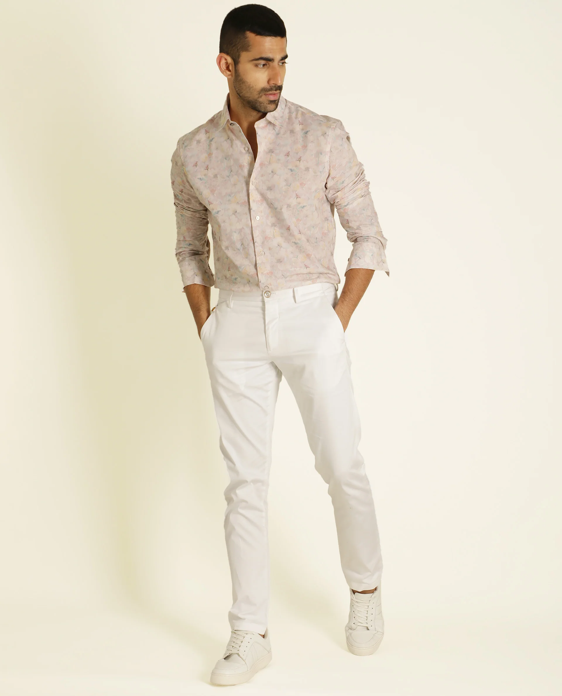 Rare Rabbit Men's Rush Pink Cotton Floral Print Regular Fit Full Sleeve Collared Shirt - Image 6