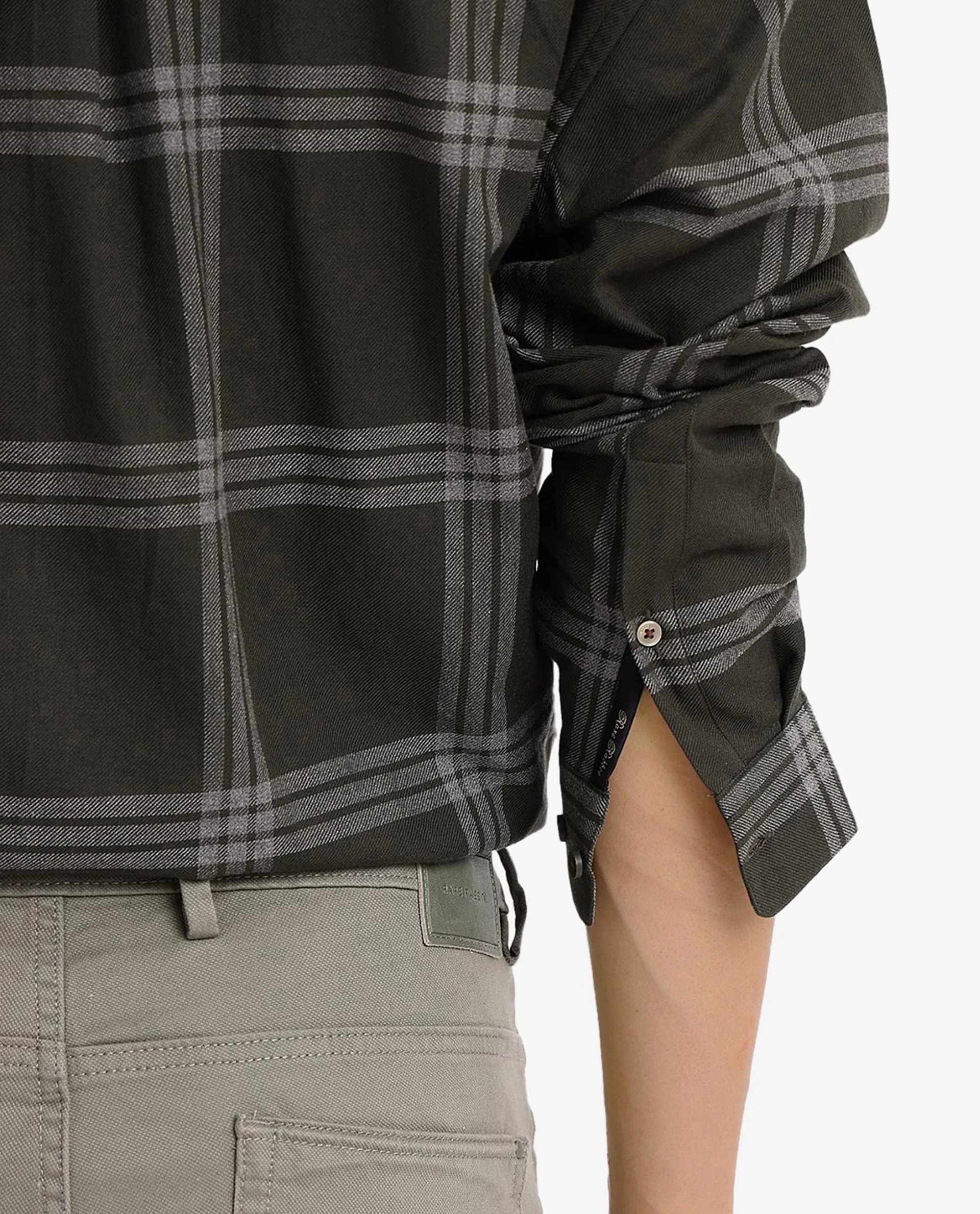 Rare Rabbit Men's Russ Dark Green Cotton Checked Print Regular Fit Full Sleeve Collared Shirt - Image 4