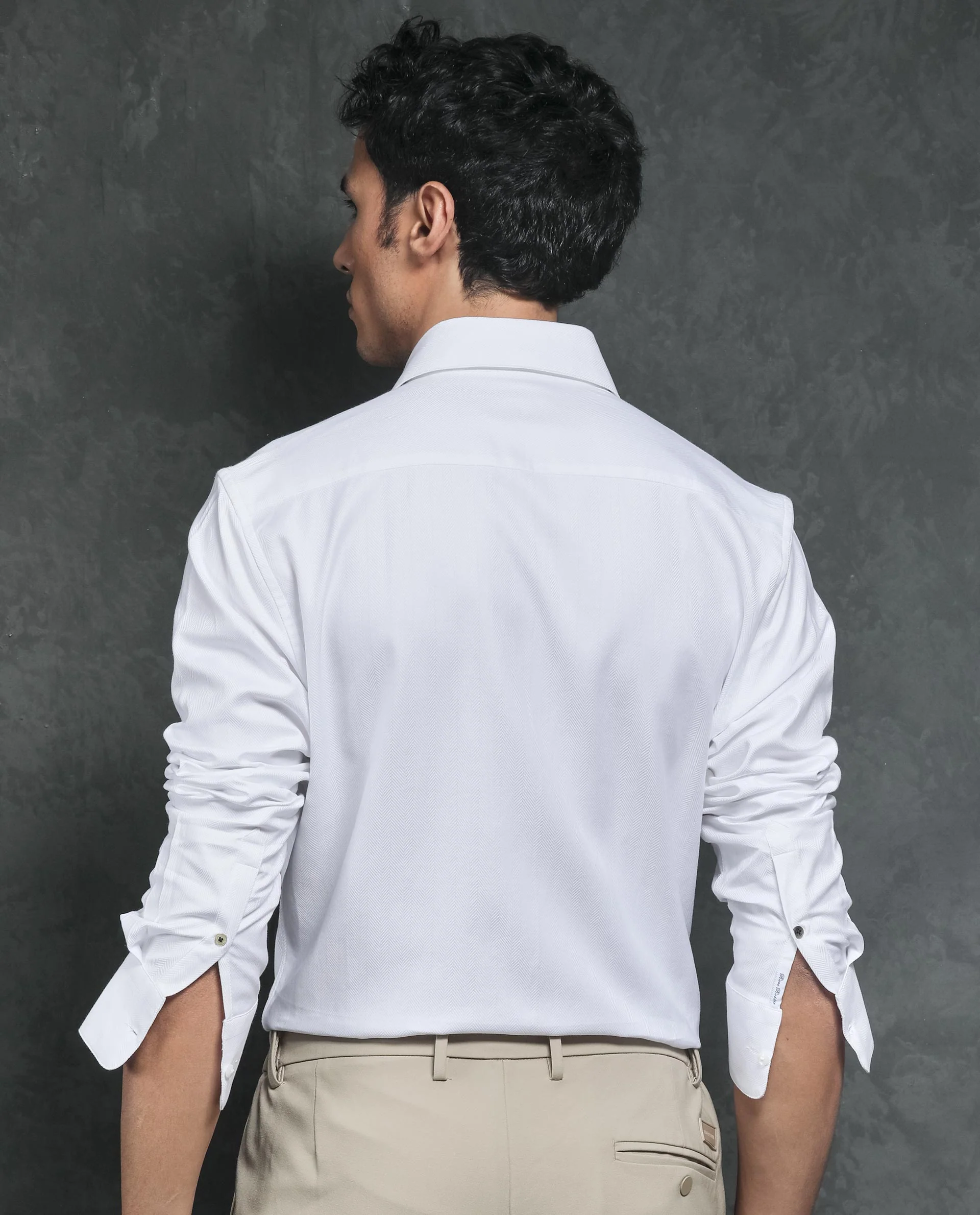 Rare Rabbit Men's Ruther White Cotton Plain Regular Fit Full Sleeve Collared Shirt - Image 10