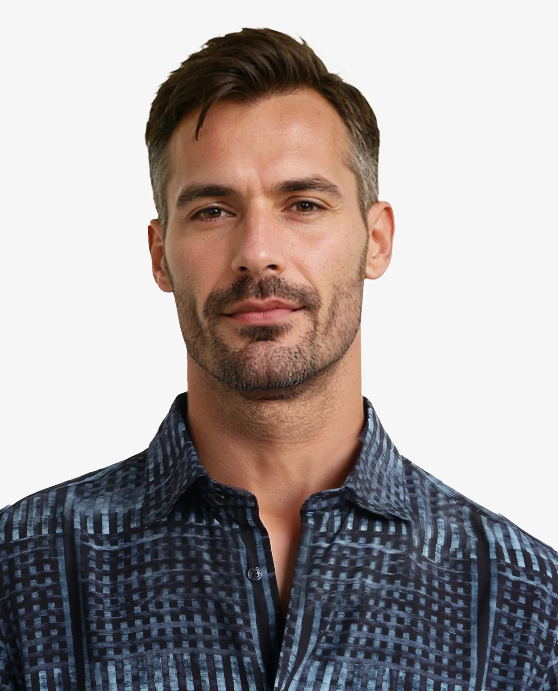 Rare Rabbit Men's Ryba Blue Cotton Geometric Print Regular Fit Full Sleeve Collared Shirt - Image 7