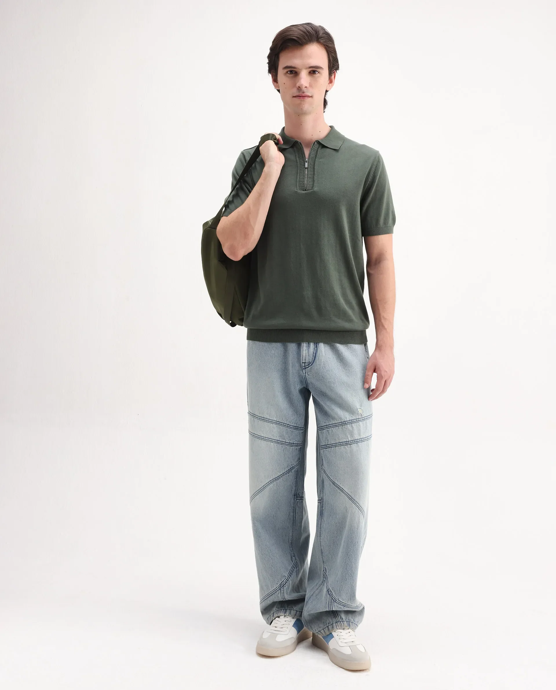 Rare Rabbit Men's Ryd Pastel Cotton Plain Regular Fit Half Sleeve Polo - Image 2