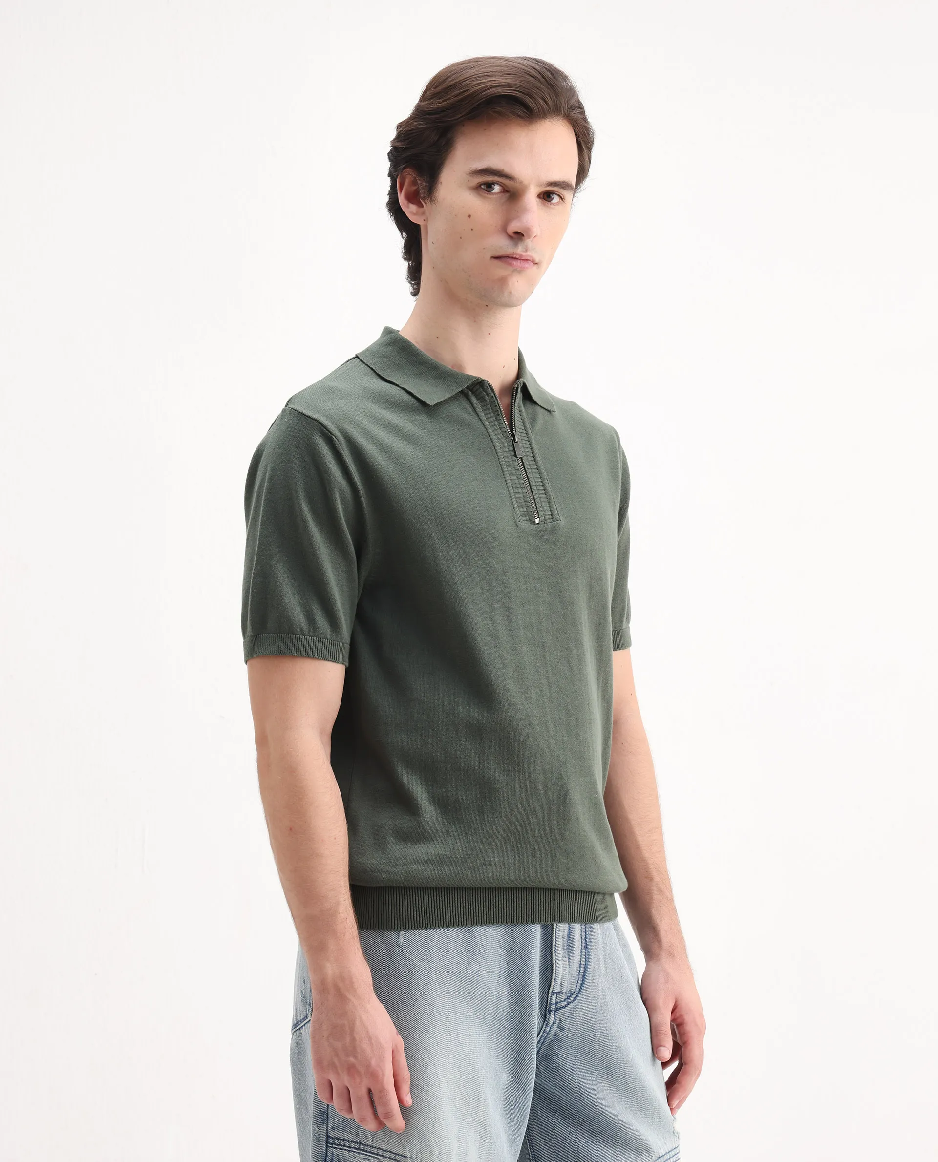 Rare Rabbit Men's Ryd Pastel Cotton Plain Regular Fit Half Sleeve Polo - Image 6