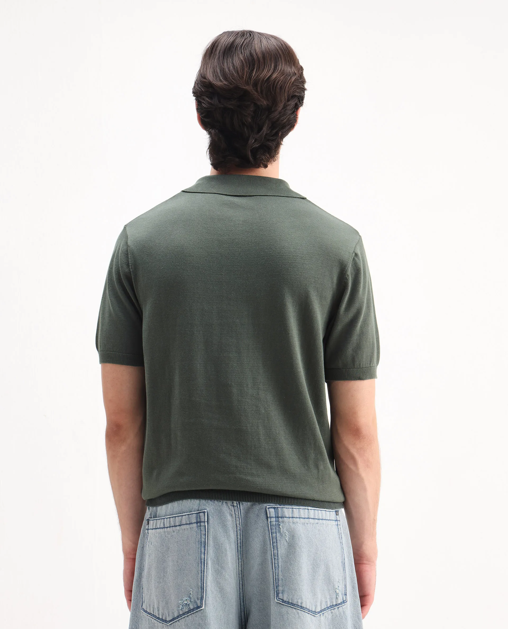 Rare Rabbit Men's Ryd Pastel Cotton Plain Regular Fit Half Sleeve Polo - Image 7
