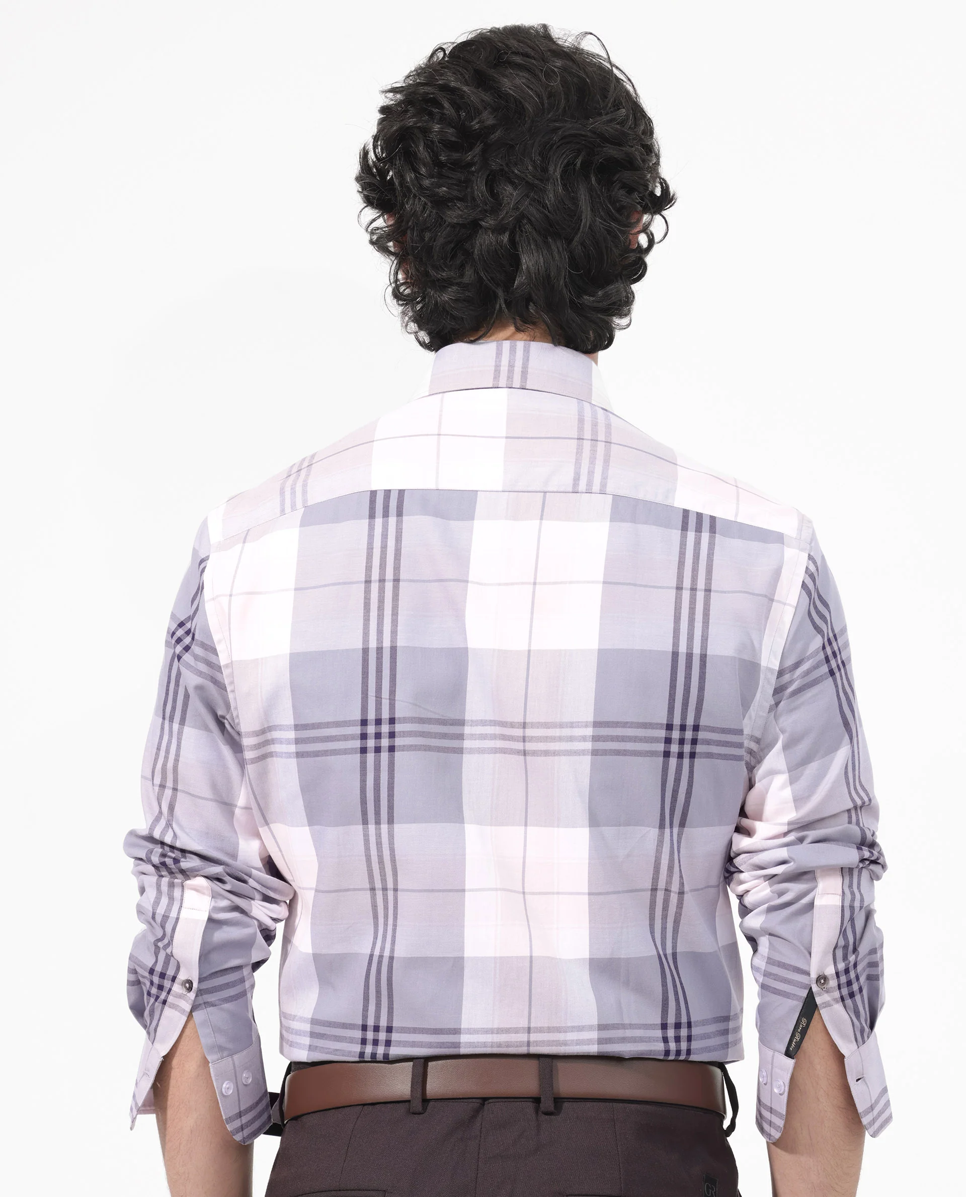 Rare Rabbit Men's Ryett Pink Cotton Checked Print Regular Fit Full Sleeve Collared Shirt - Image 9