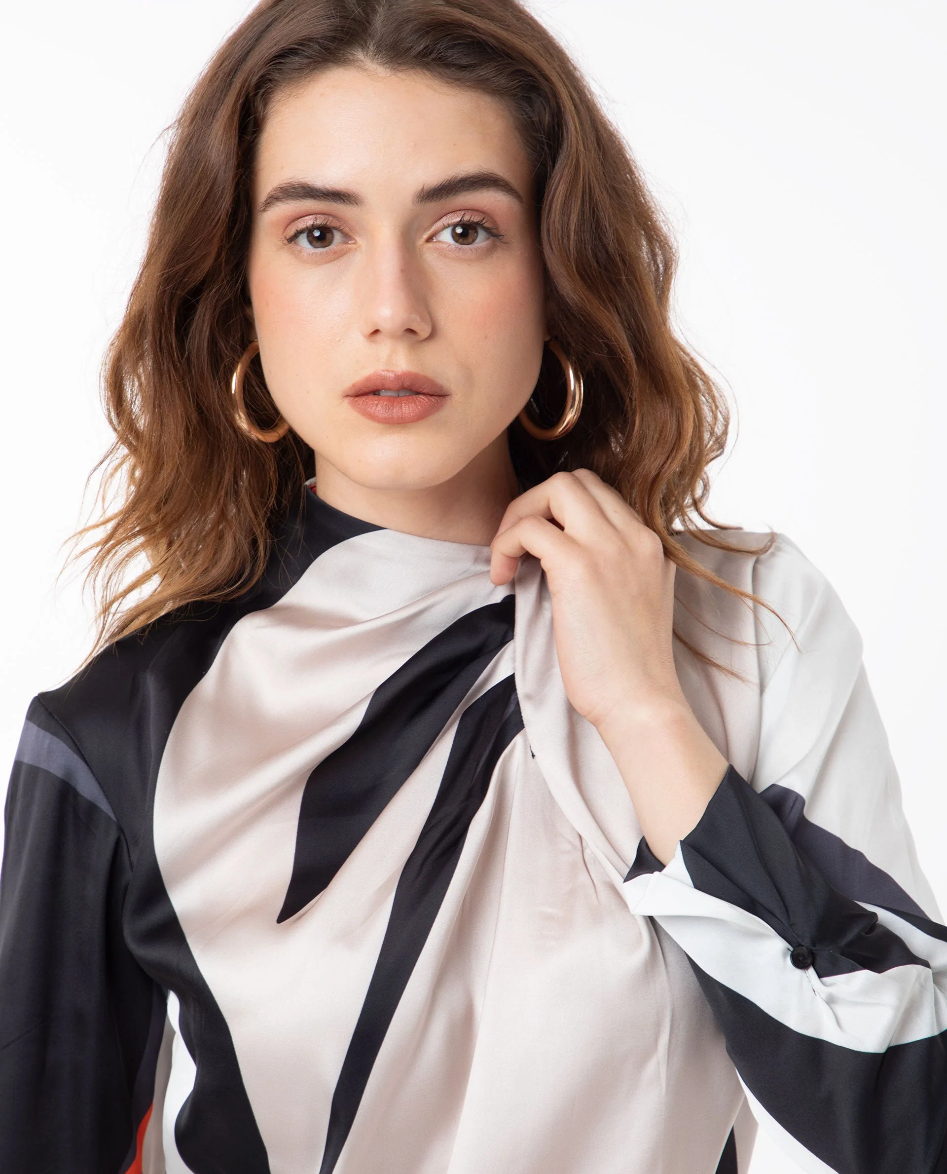 Rareism Women's Saatgan Multi Polyester Cowl Neck Abstract Print Regular Fit Top - Image 2