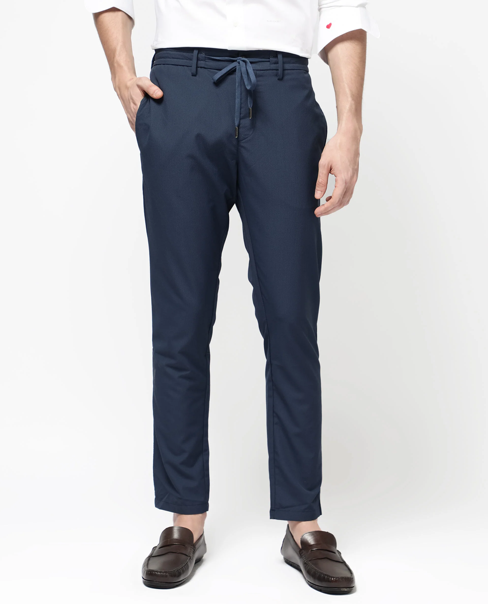 Rare Rabbit Men's Saco Navy Polyester Checked Print Regular Fit Trouser - Image 7