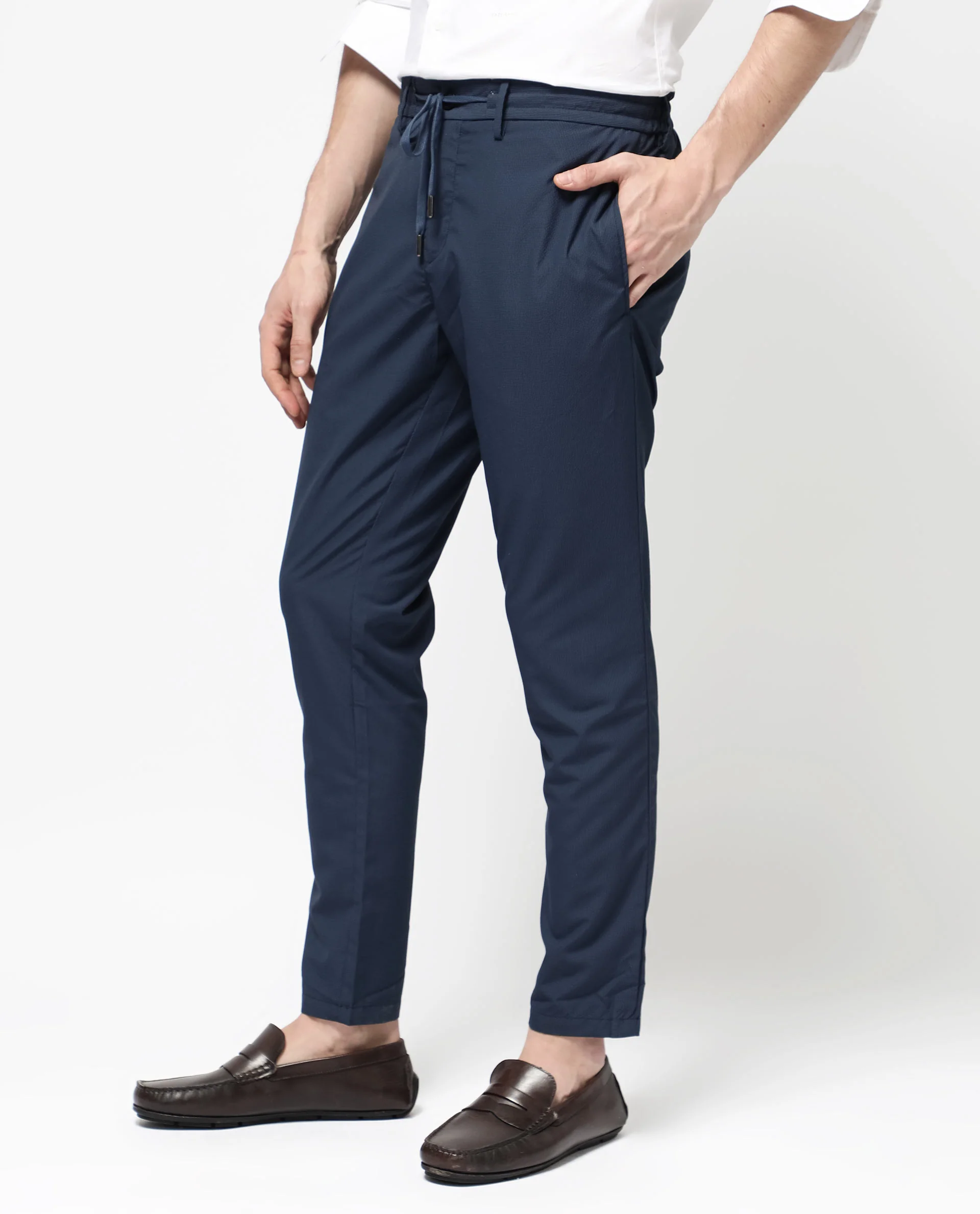 Rare Rabbit Men's Saco Navy Polyester Checked Print Regular Fit Trouser - Image 8