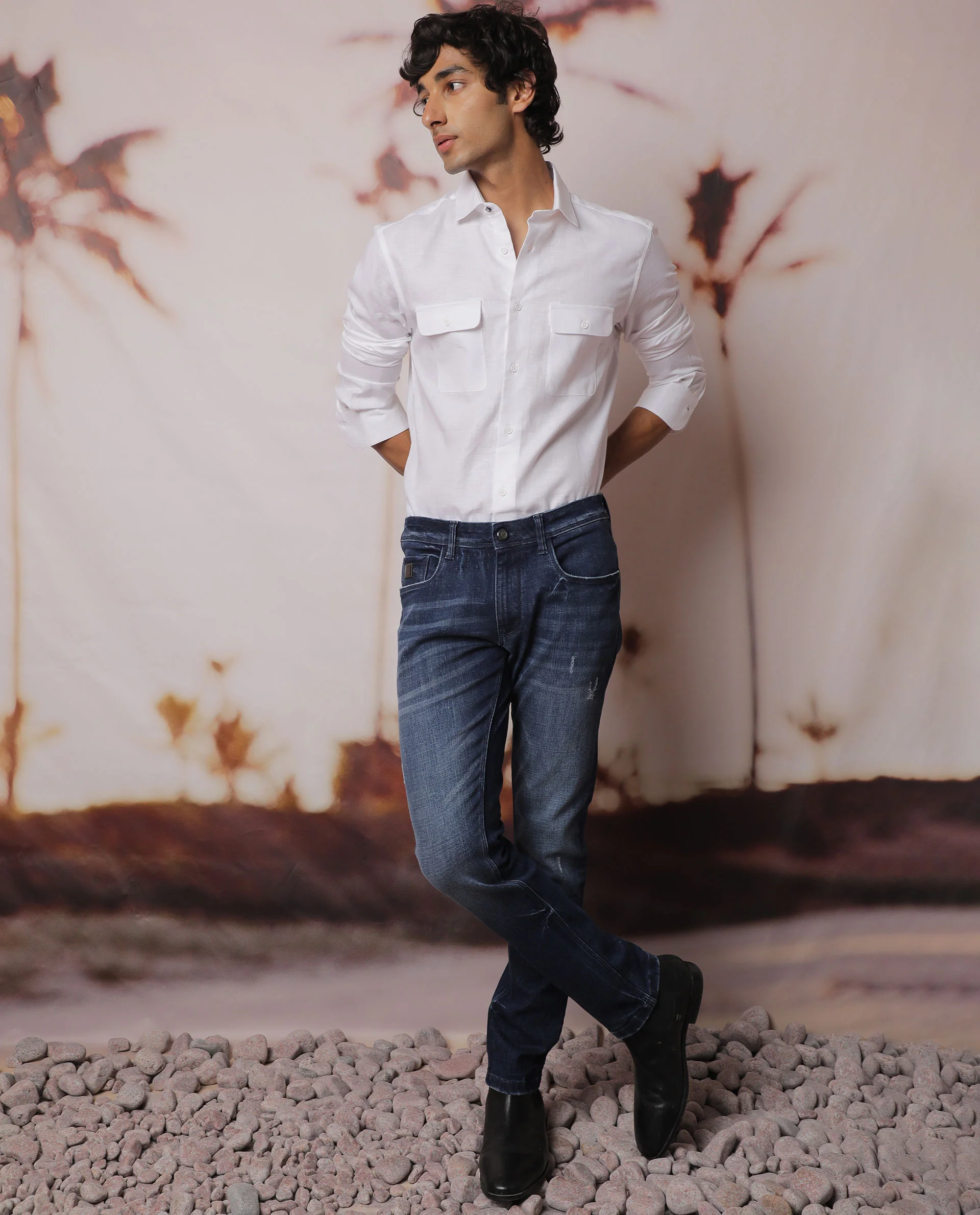 Rare Rabbit Men's Safa Ls White Cotton Plain Regular Fit Full Sleeve Collared Shirt - Image 7