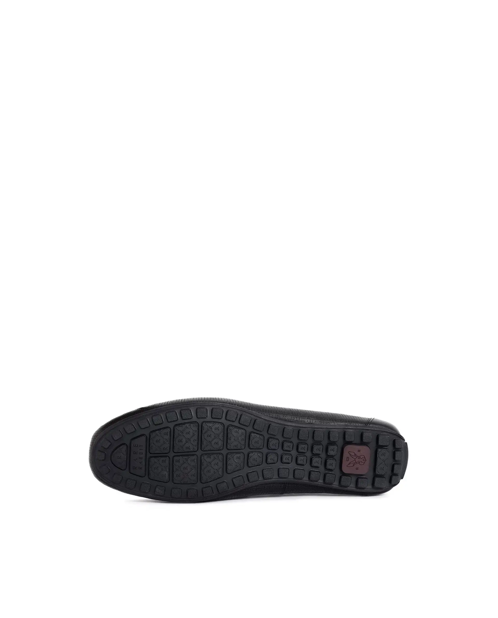 Rare Rabbit Men's Saffian Black Slip-On Textured Genuine Leather Driver Moccasin - Image 8