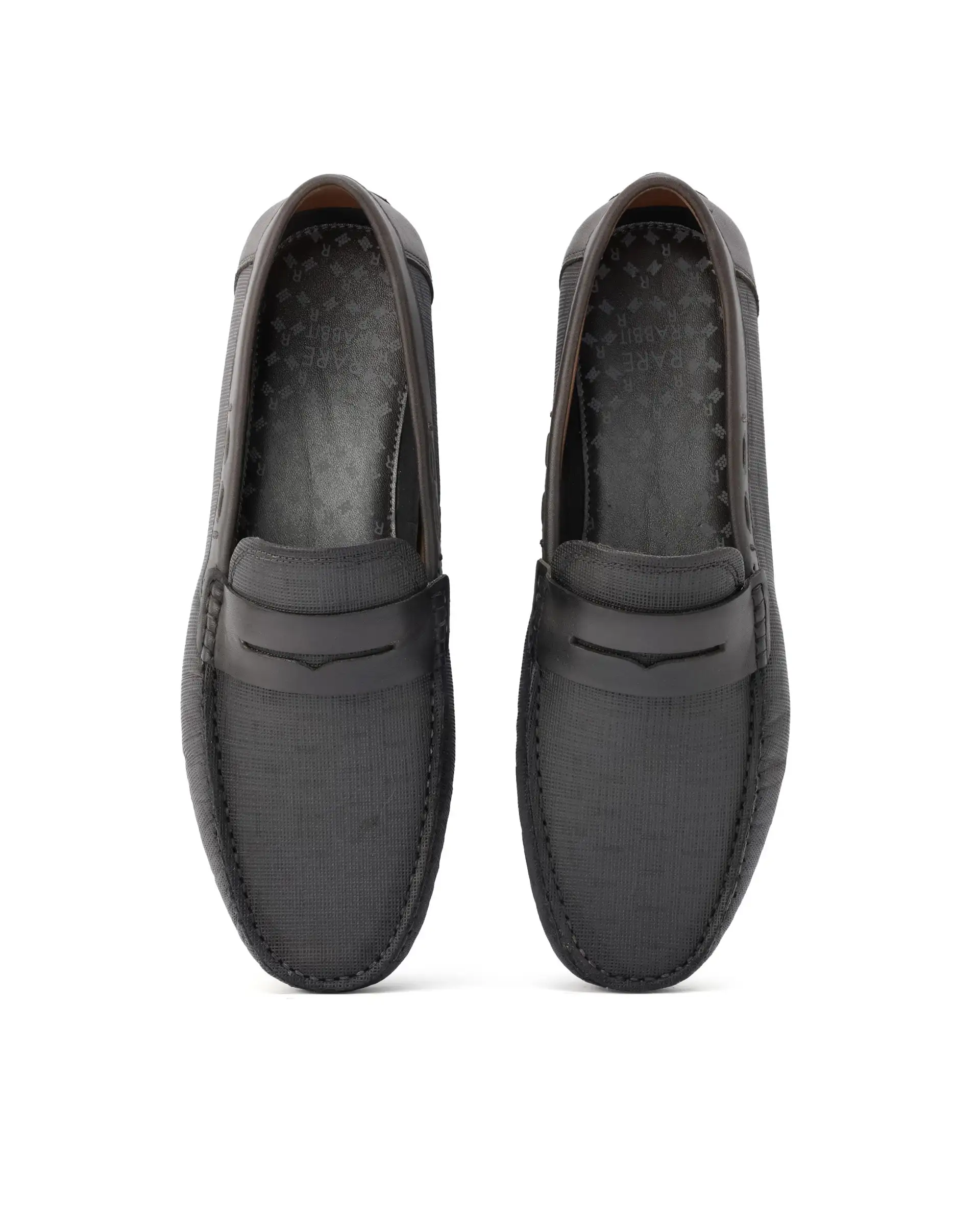 Rare Rabbit Men's Saffian Dark Olive Slip-On Textured Genuine Leather Driver Moccasin - Image 4