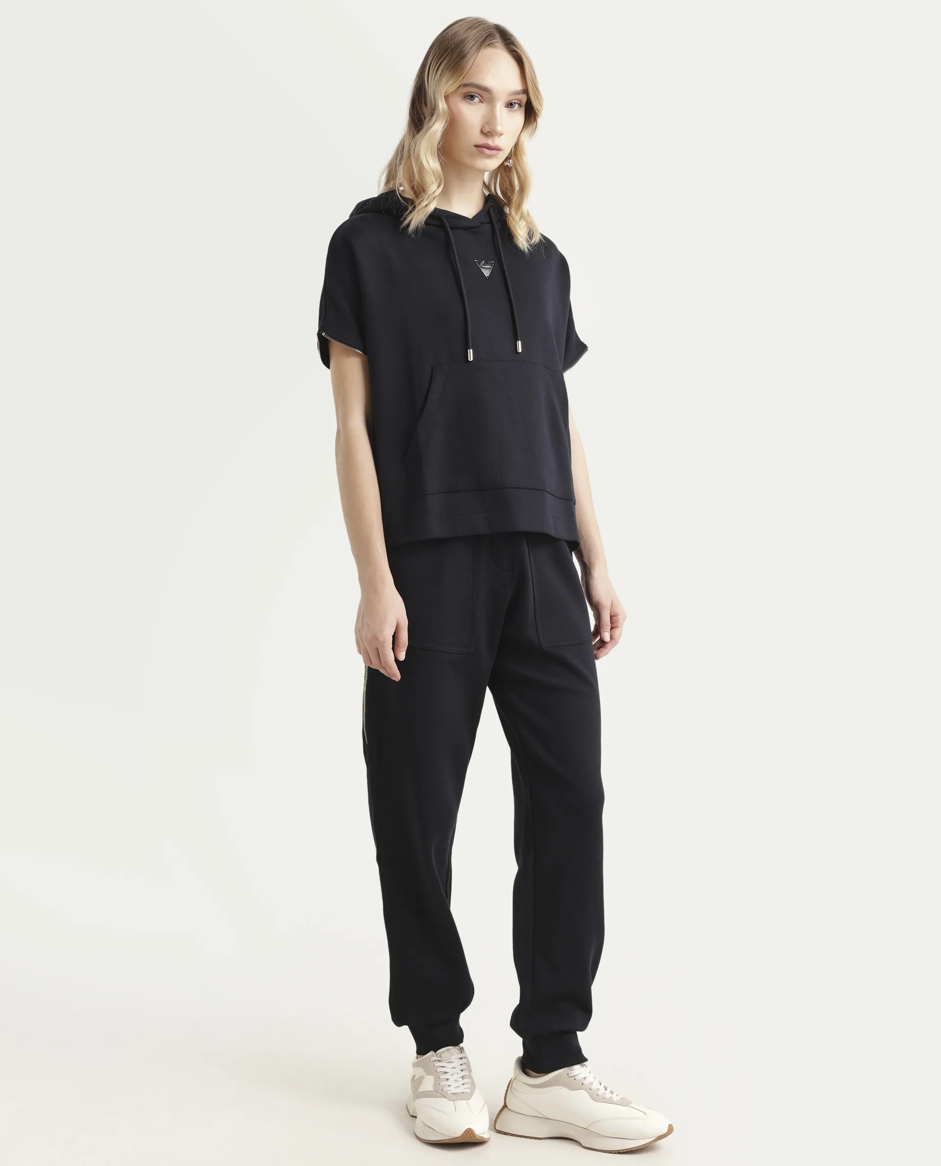 Rareism Women's Saints Black Cotton Blend Plain Ankle Length Regular Fit Track Pant - Image 6