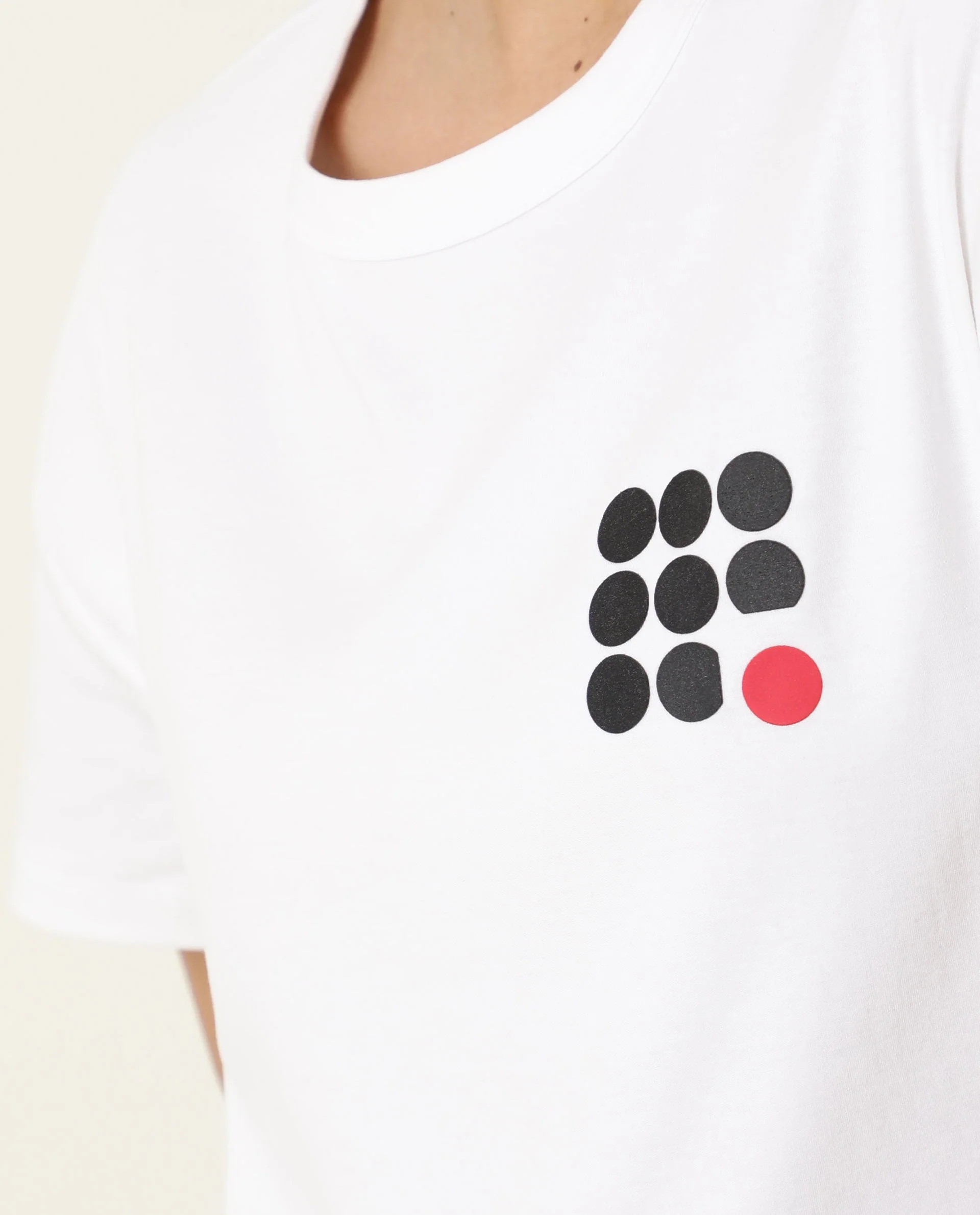 Rareism Women's Sake White Cotton Crew Neck Color Block Regular Fit T-Shirt - Image 5