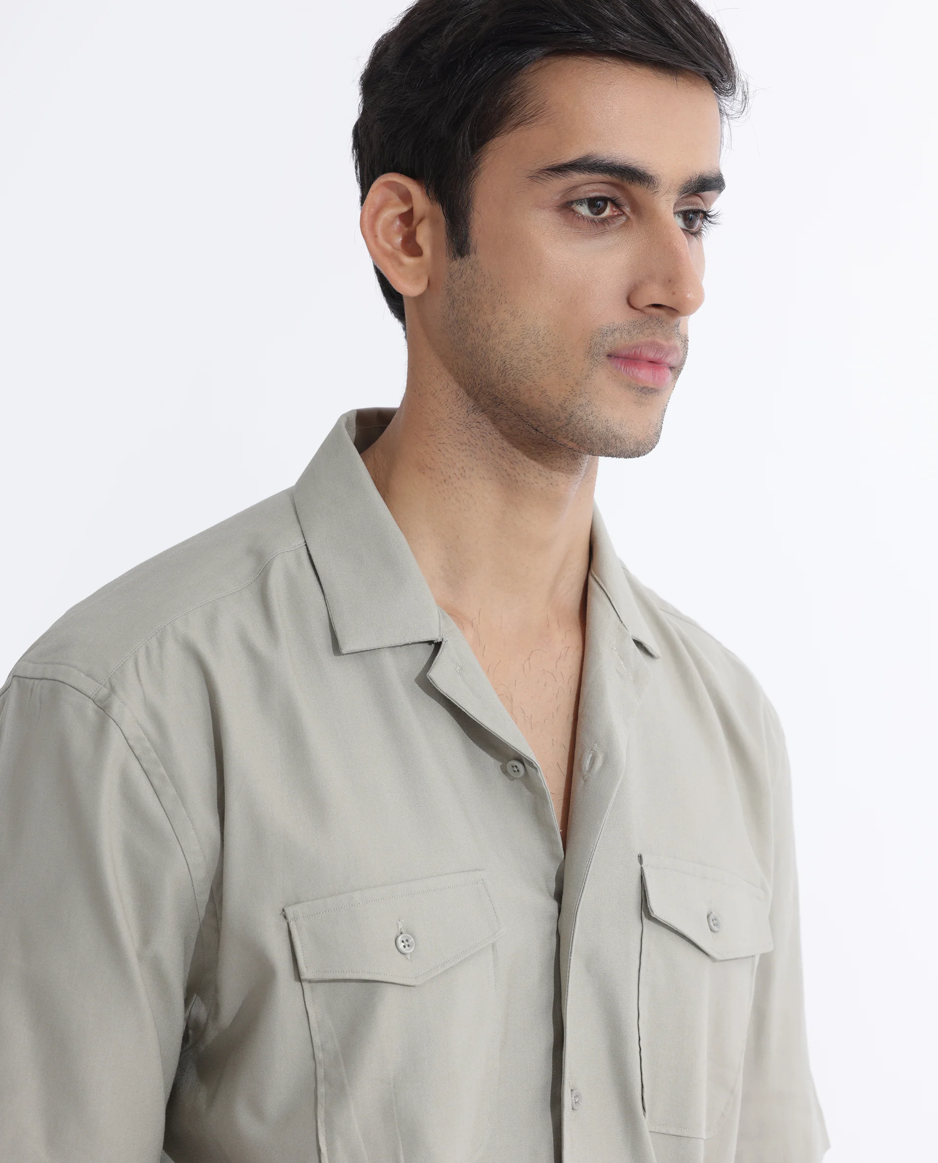 Rare Rabbit Men's Salford Pastel Green Cotton Plain Regular Fit Half Sleeve Cuban Collar Shirt - Image 7