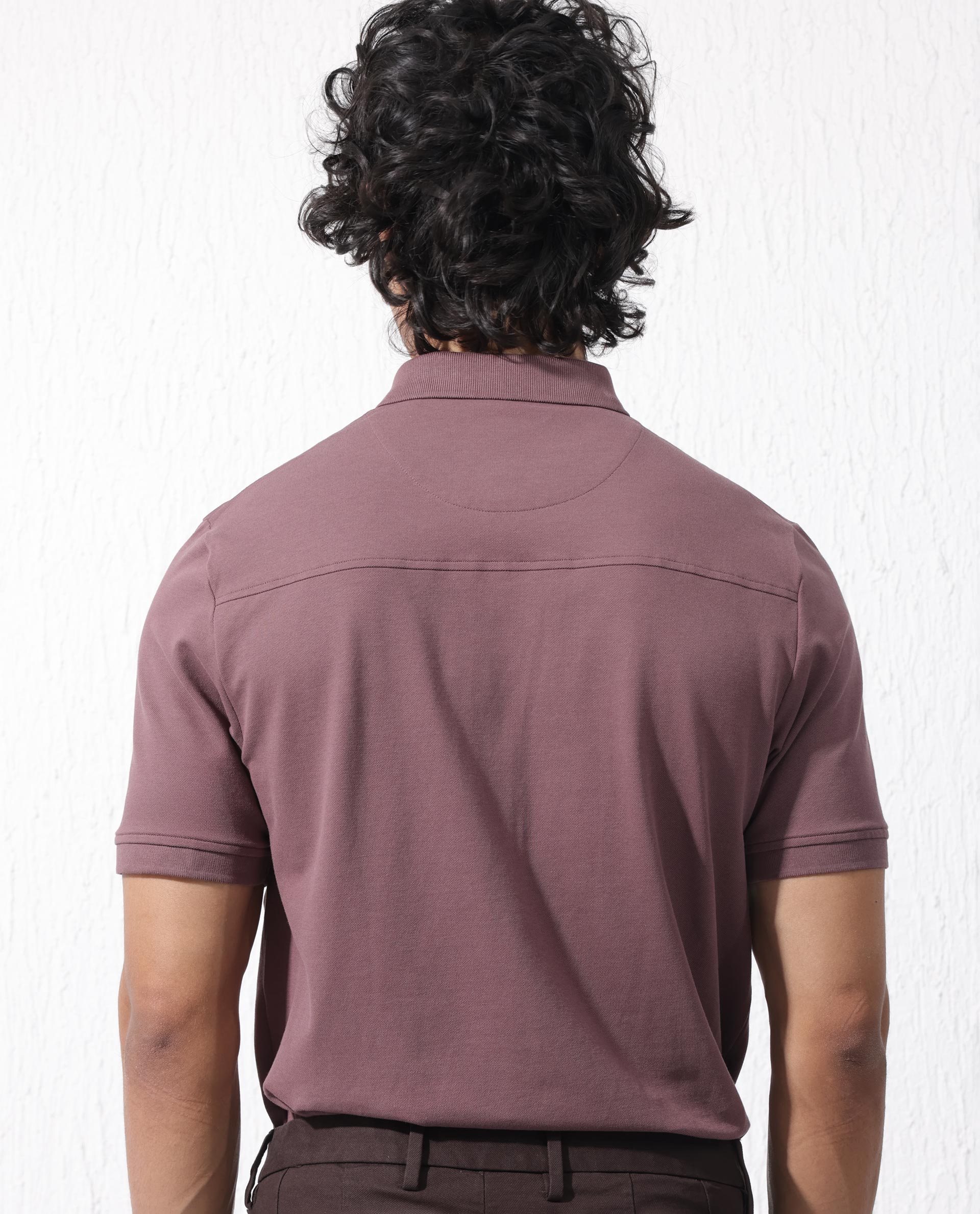 Rare Rabbit Men's Salis2 Maroon Cotton Plain Regular Fit Half Sleeve Polo - Image 10