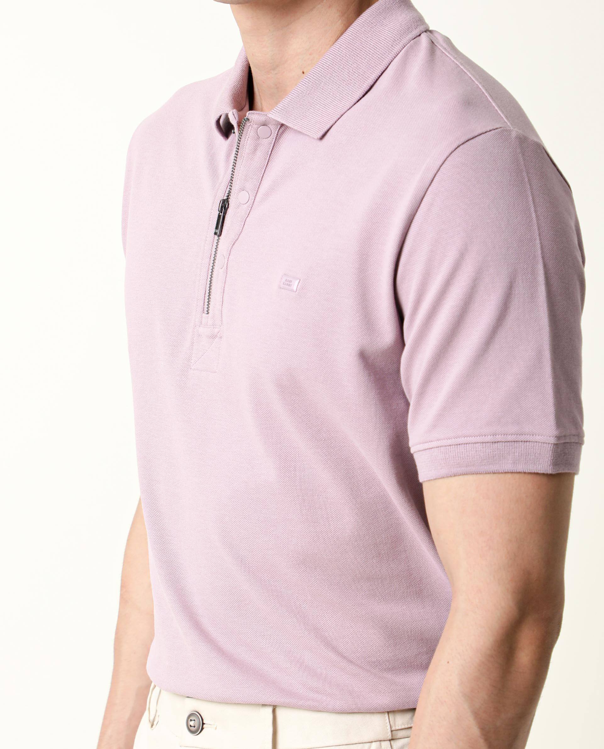 Rare Rabbit Men's Salis Pink Cotton Plain Slim Fit Half Sleeve Polo - Image 7
