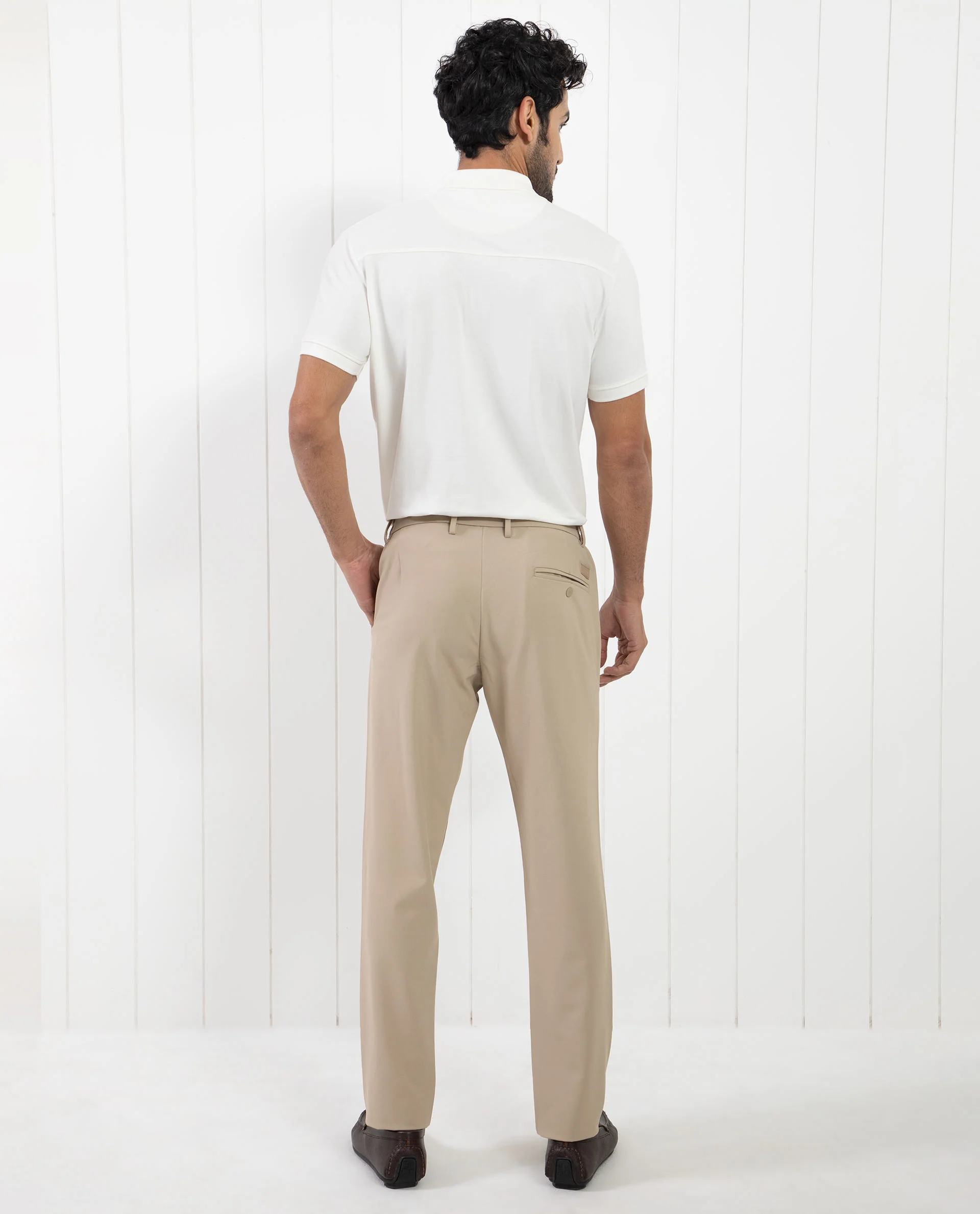 Rare Rabbit Men's Saliso Off White Cotton Plain Regular Fit Half Sleeve Polo - Image 10
