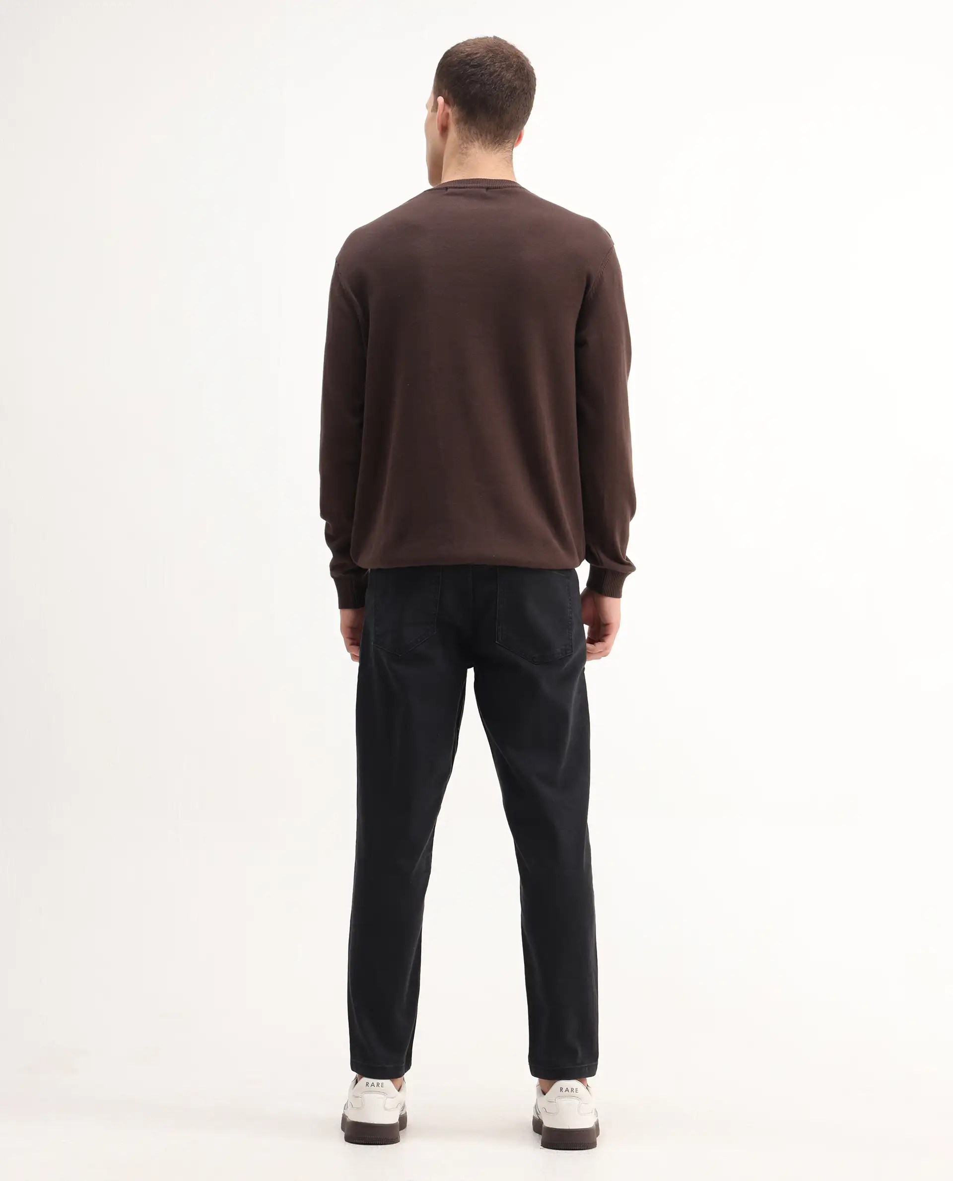 Rare Rabbit Men's Sam-2 Black Cotton Plain Kurt Carrot Fit Jeans - Image 6