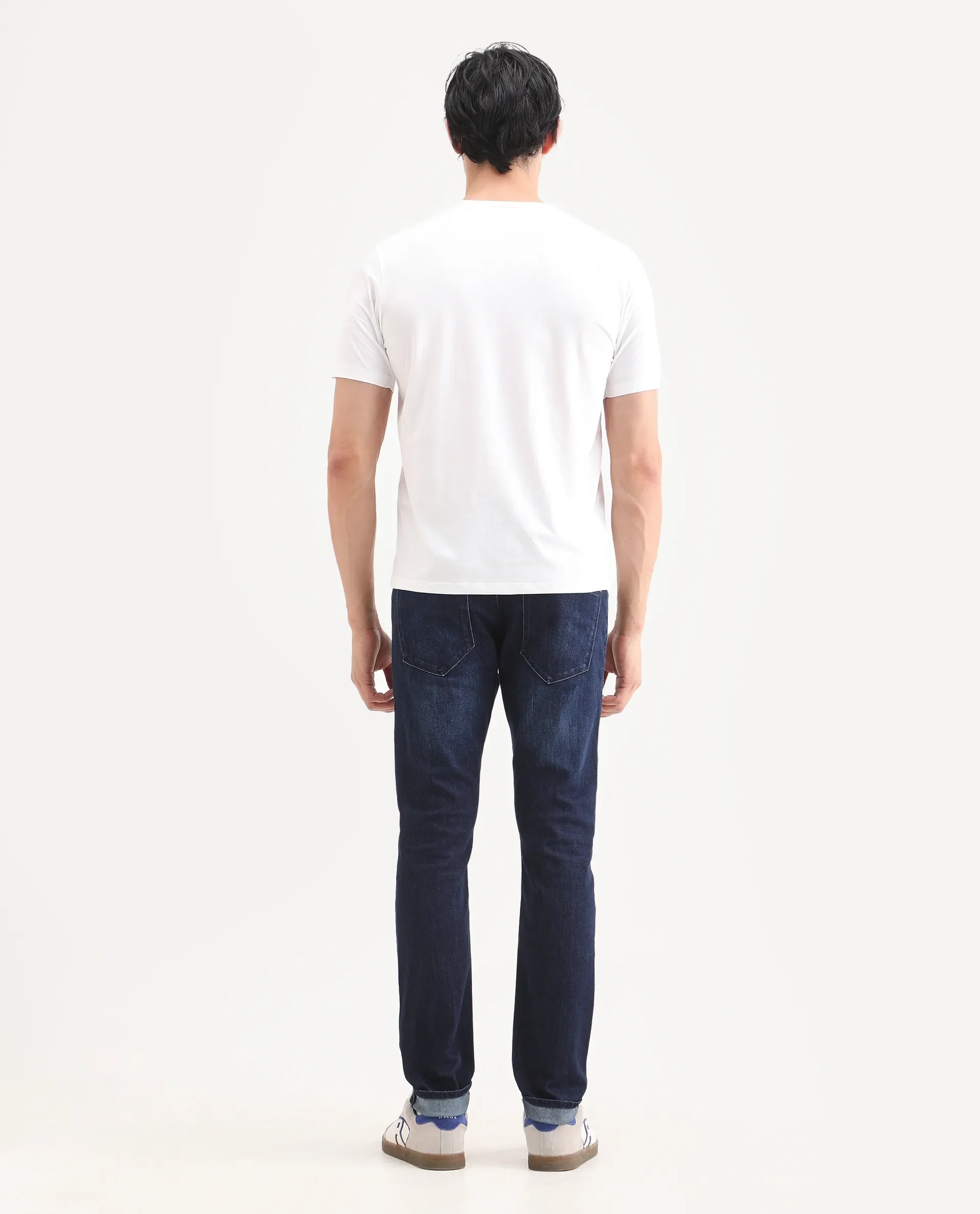 Rare Rabbit Men's Samm Dark Blue Cotton Blend Fabric Hawk Slim Fit Jeans - Image 9