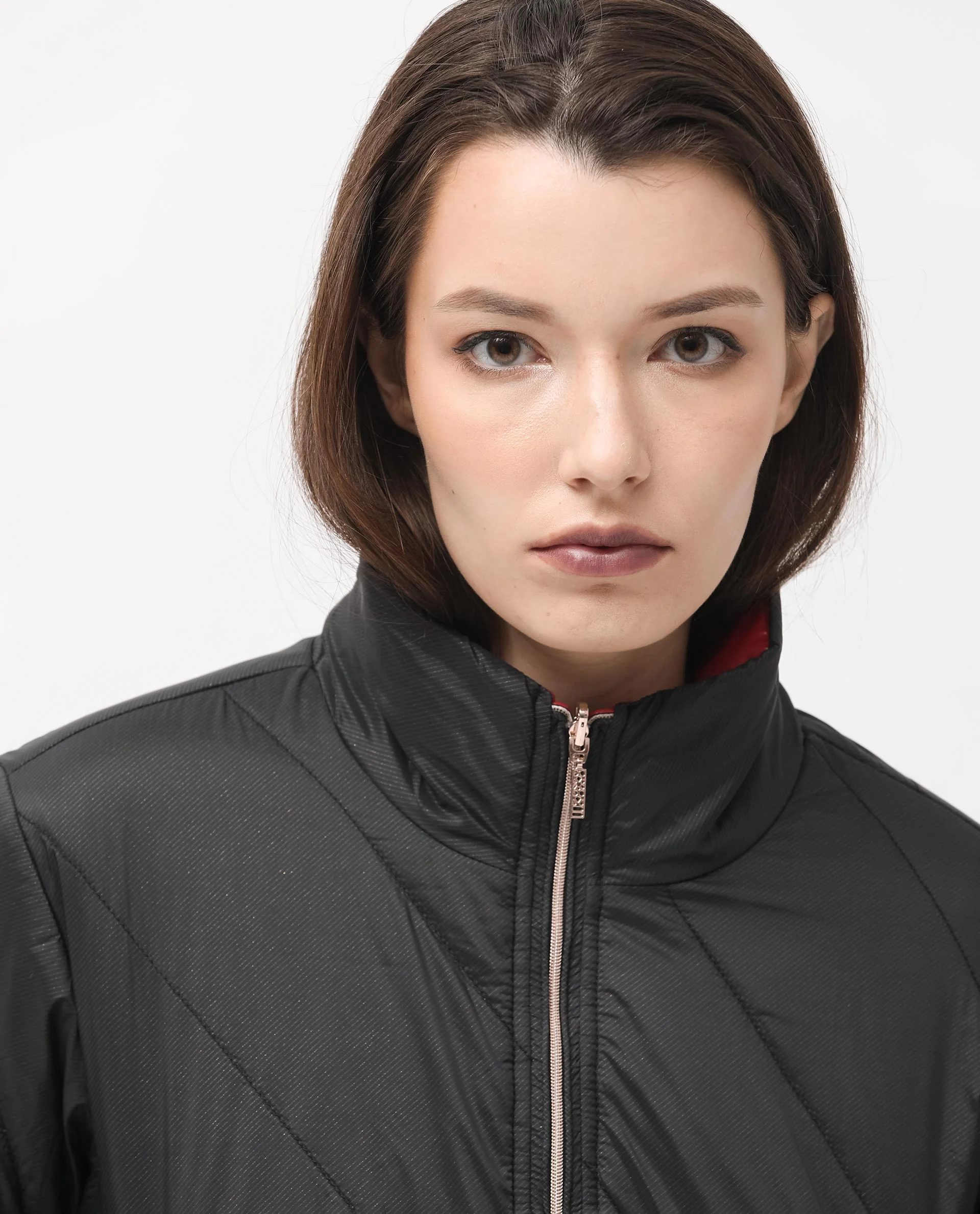 Rareism Women's Sapel Black Polyester High Neck Plain Regular Fit Jacket - Image 3