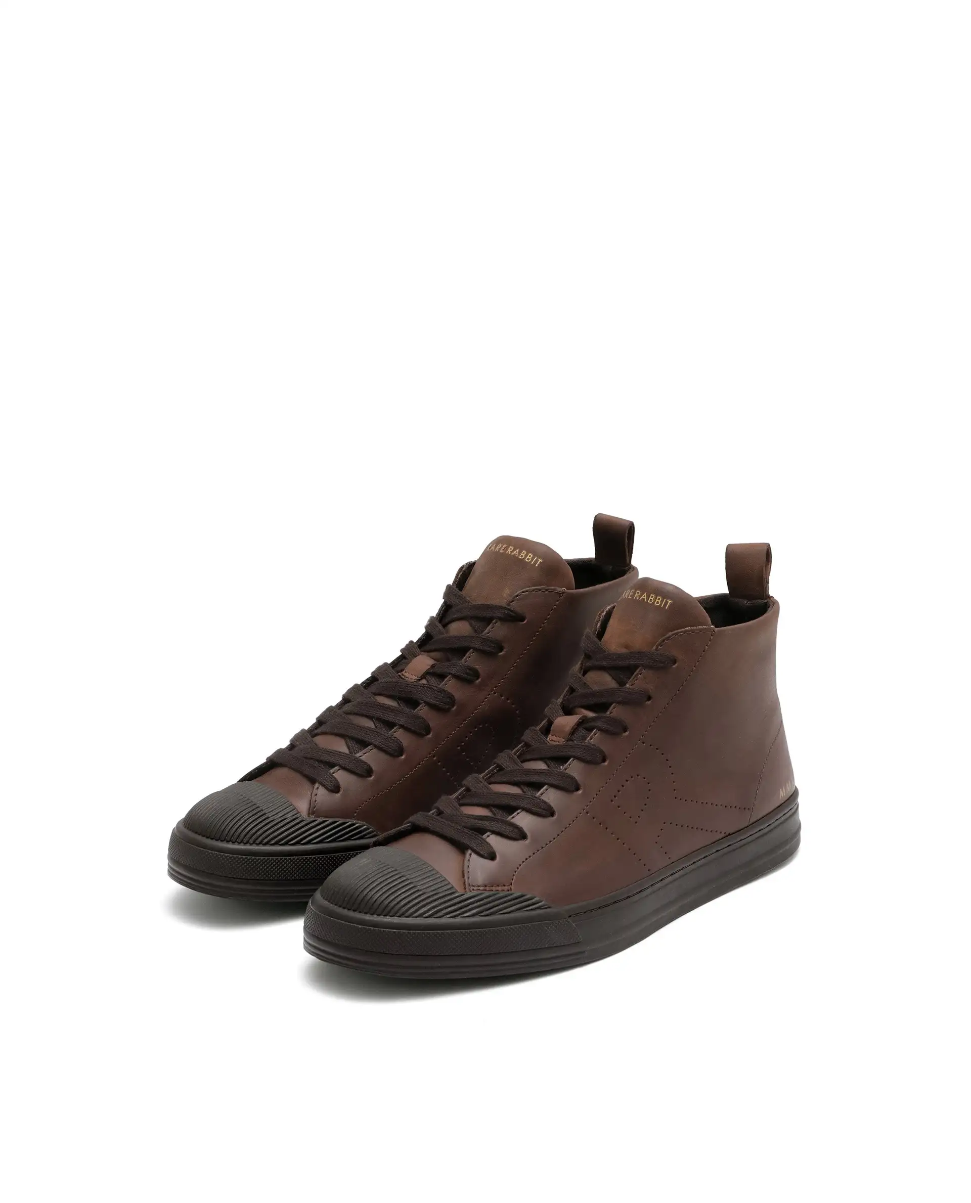 Rare Rabbit Men's Sauroil Hi Pro Brown High Top Lace Up Premium Oil Pull-Up Leather Sneaker - Image 3