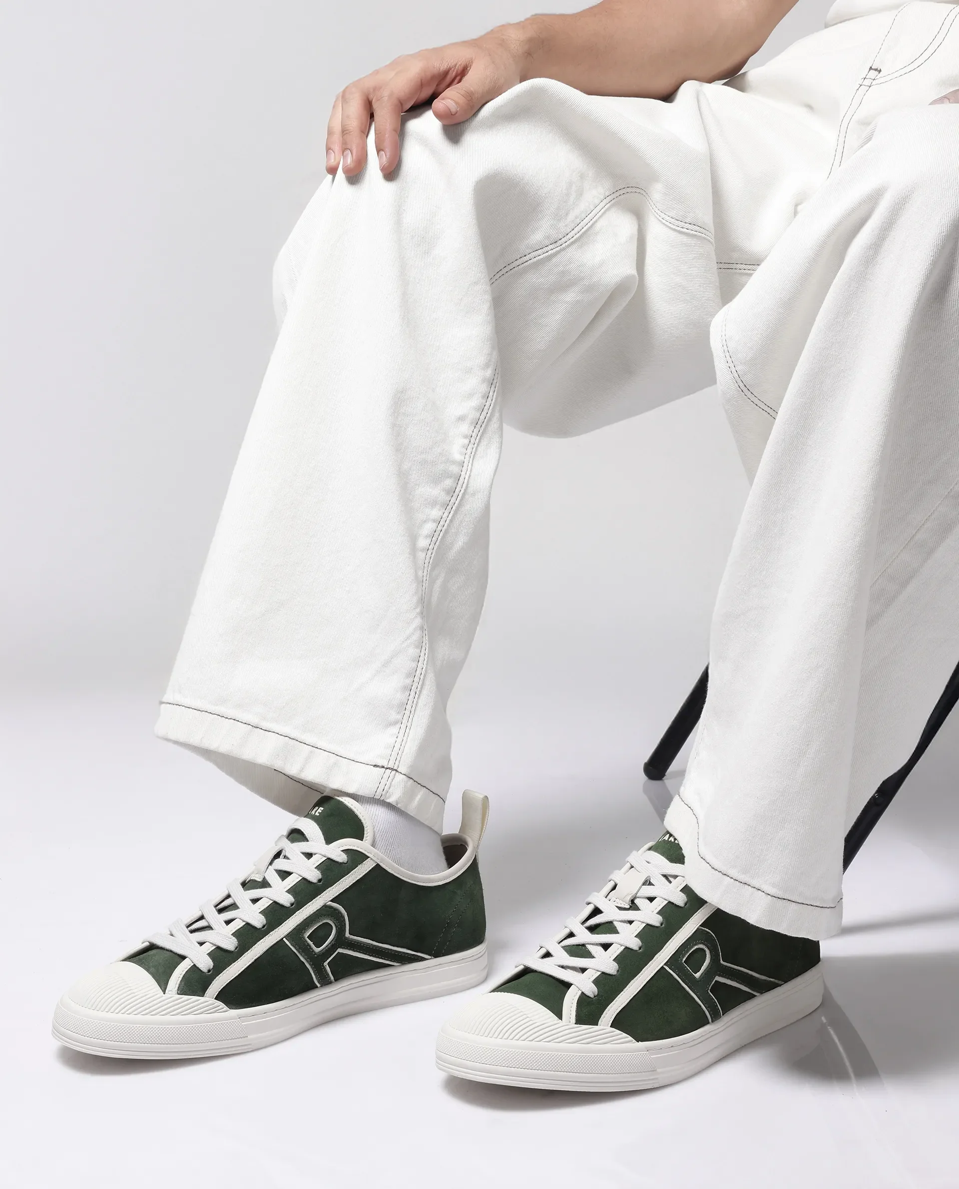 Rare Rabbit Men Sauron-2 Light Olive Lace-Up Shoes - Image 2