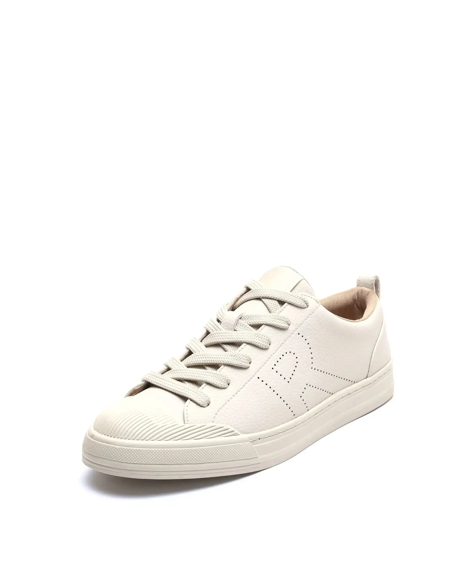 Rare Rabbit Men's Sauron 25 Light Beige Micro Leather Sneaker - Image 4